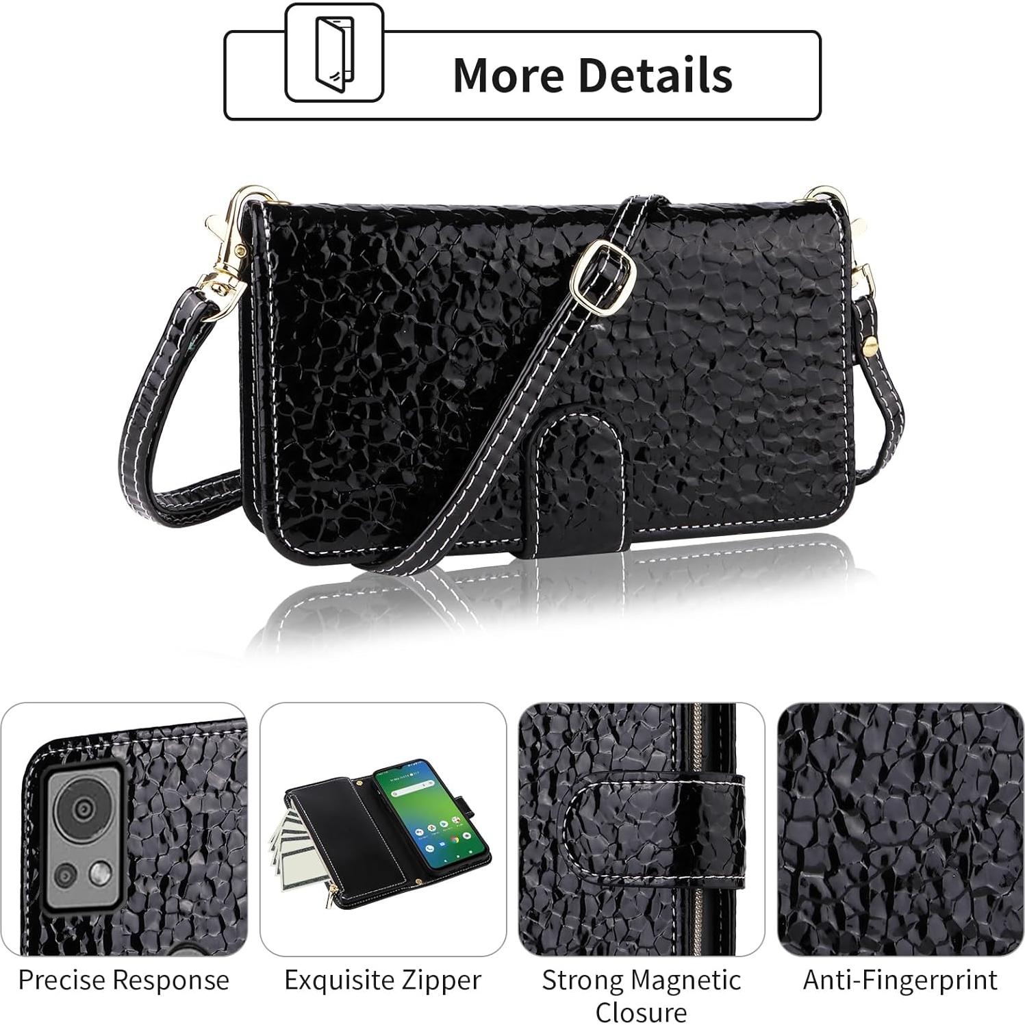 Funda billetera Furiet para Cricket Icon 5 / AT&T Motivate 4 negra