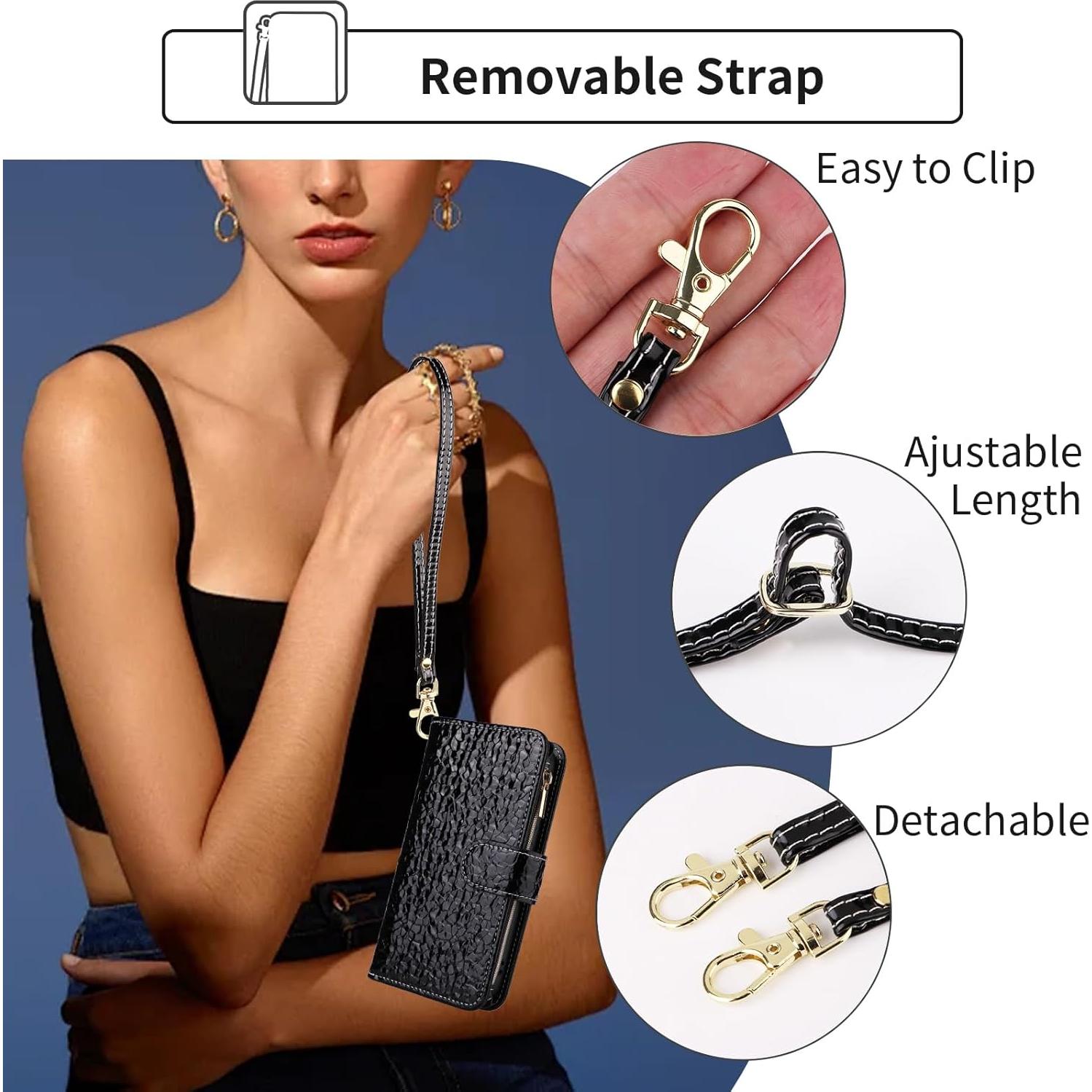 Funda billetera Furiet para Cricket Icon 5 / AT&T Motivate 4 negra