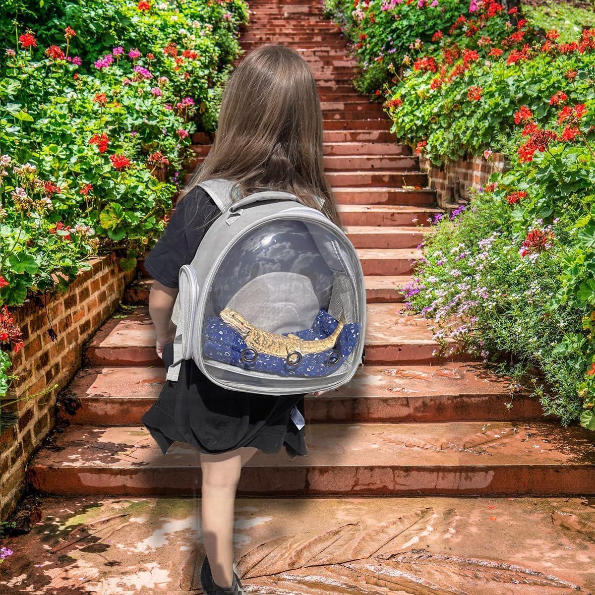 Mochila Transportadora para Dragón Barbudo Halinfer - Negro