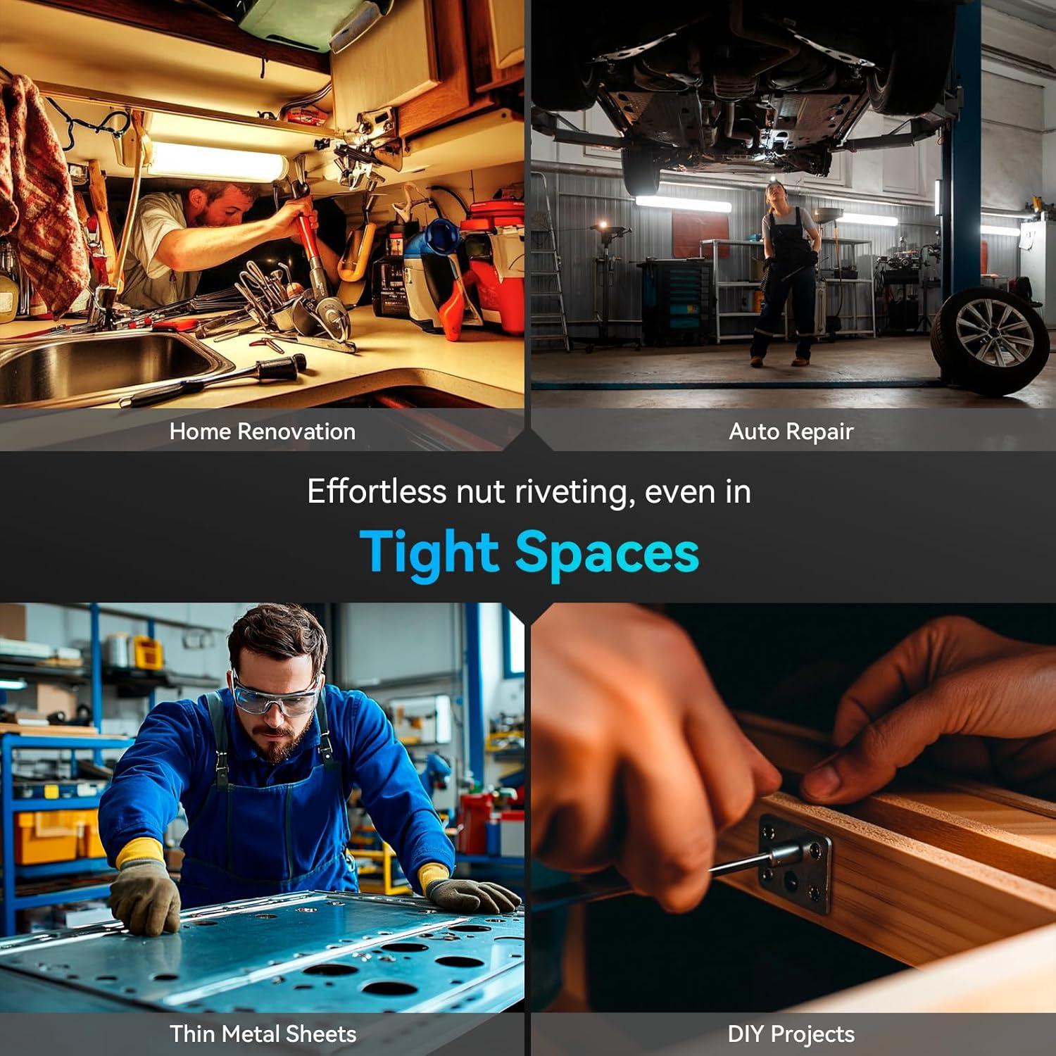 Kit de Tuerca Remachada YUZES con Adaptador para Taladro