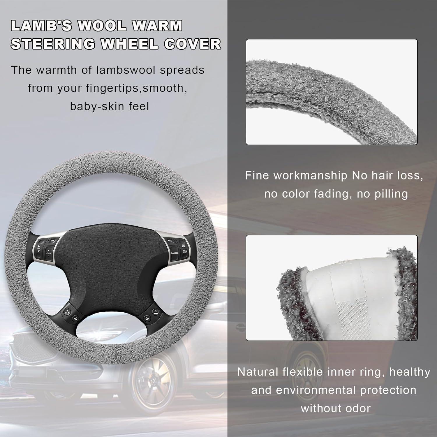 Cubierta de Volante Peluda KVAEY 39.37-40.64 cm Gris