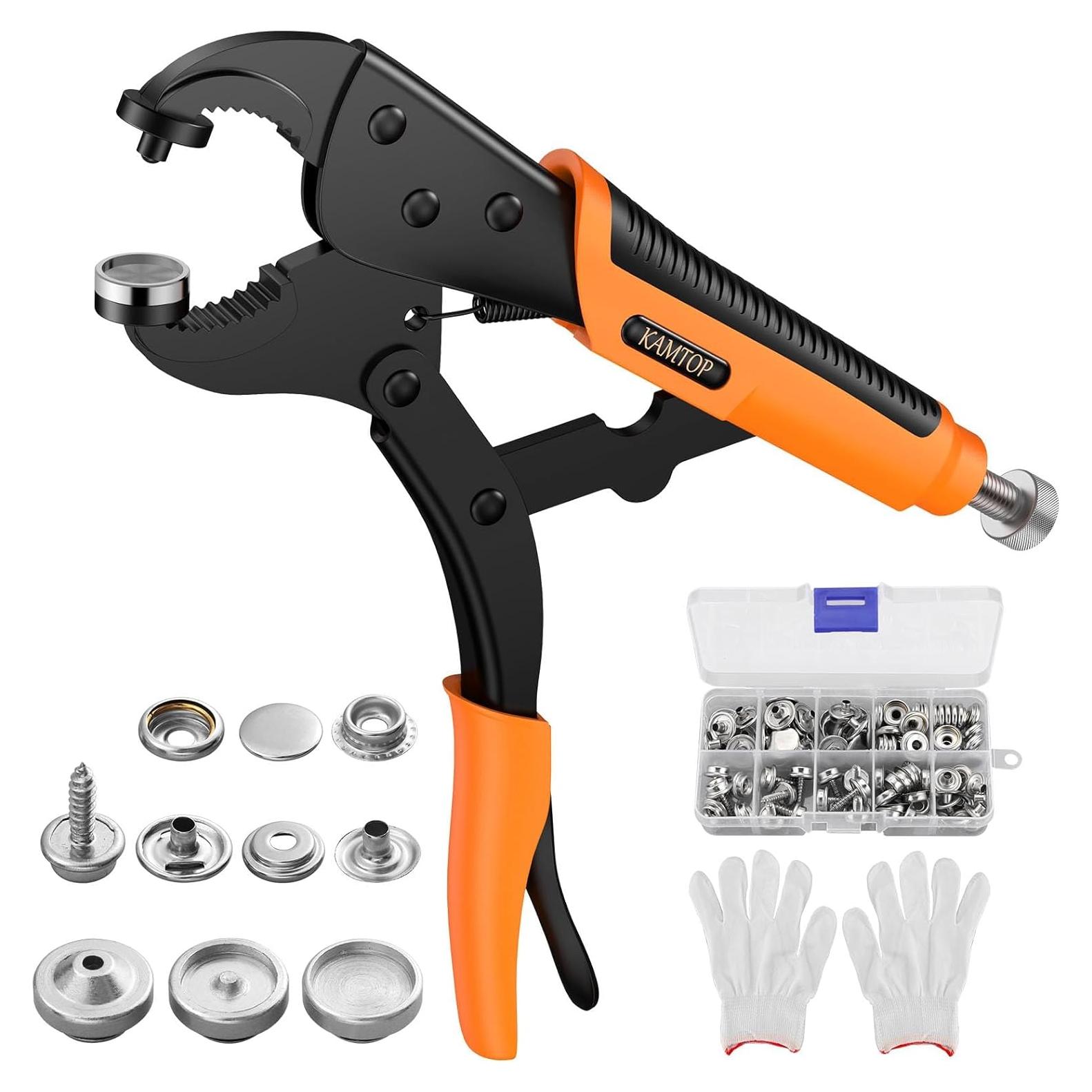 Kit de Herramientas para Broches Kamtop - Alicates Ajustables y 30 Broches Metálicos