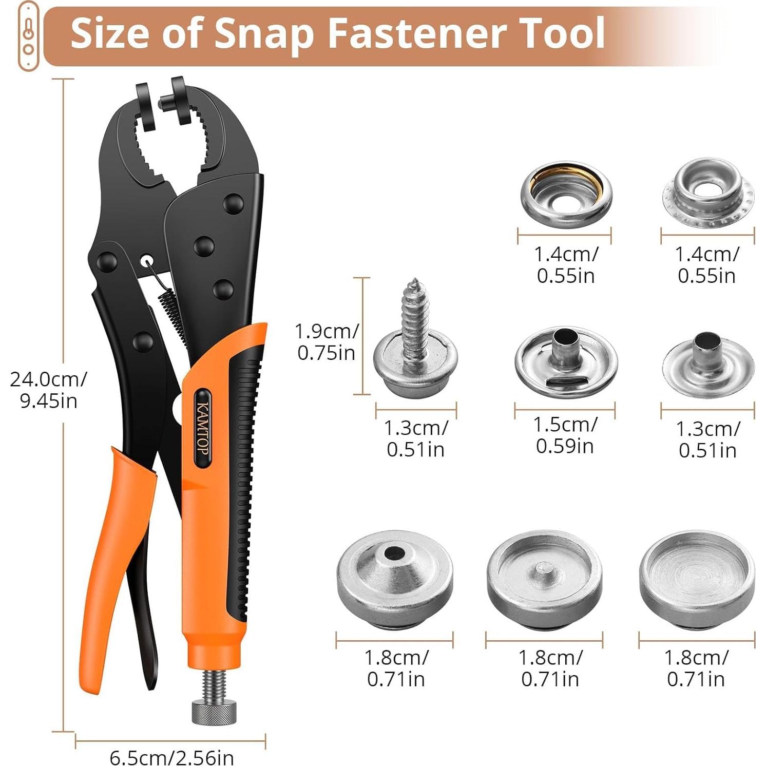 Kit de Herramientas para Broches Kamtop - Alicates Ajustables y 30 Broches Metálicos