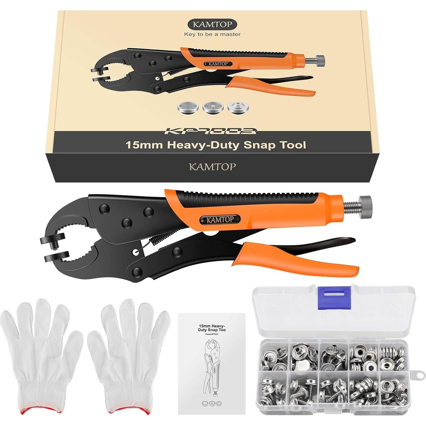 Kit de Herramientas para Broches Kamtop - Alicates Ajustables y 30 Broches Metálicos