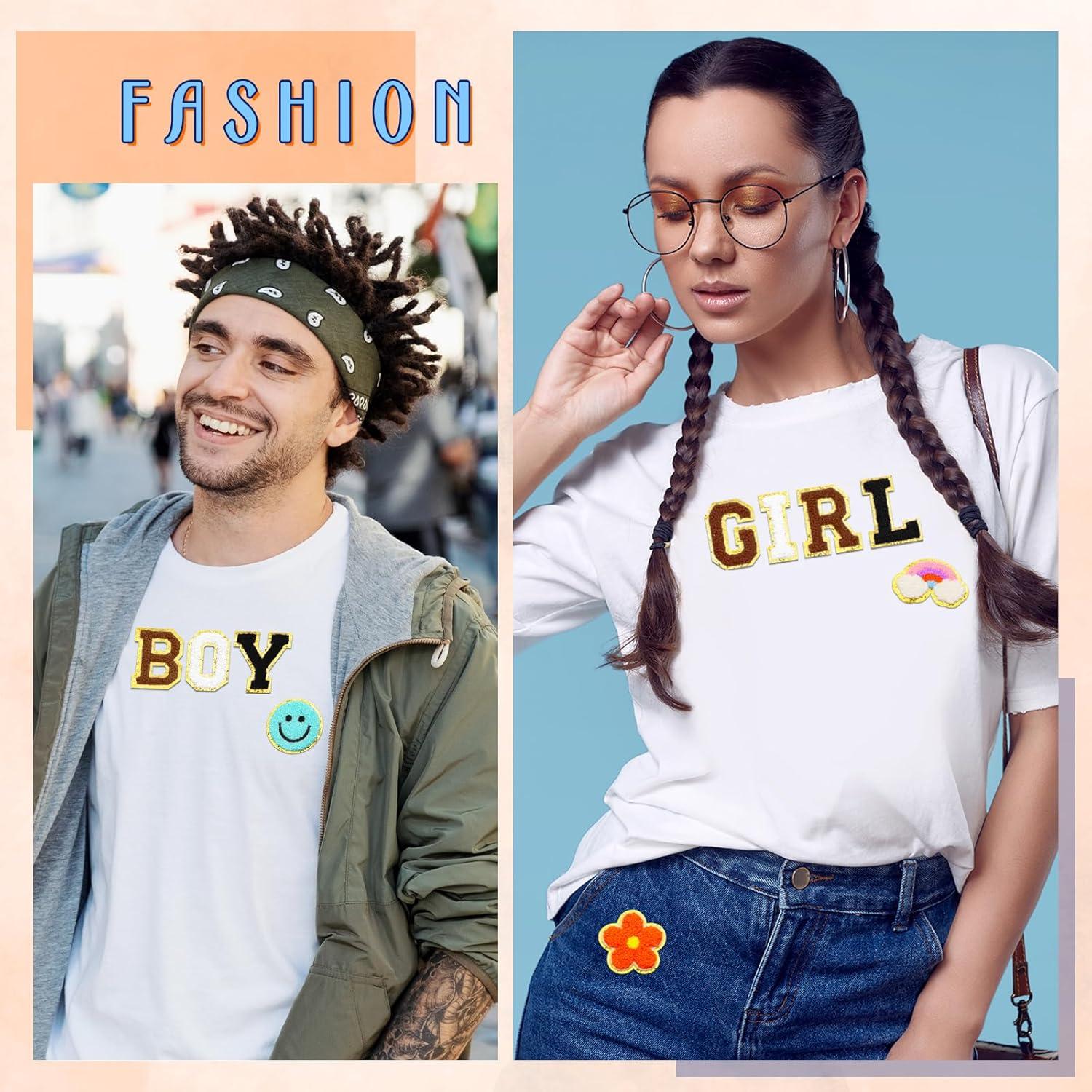 Yilloog 120 Pcs Parches Chenille Letras y Estrellas DIY