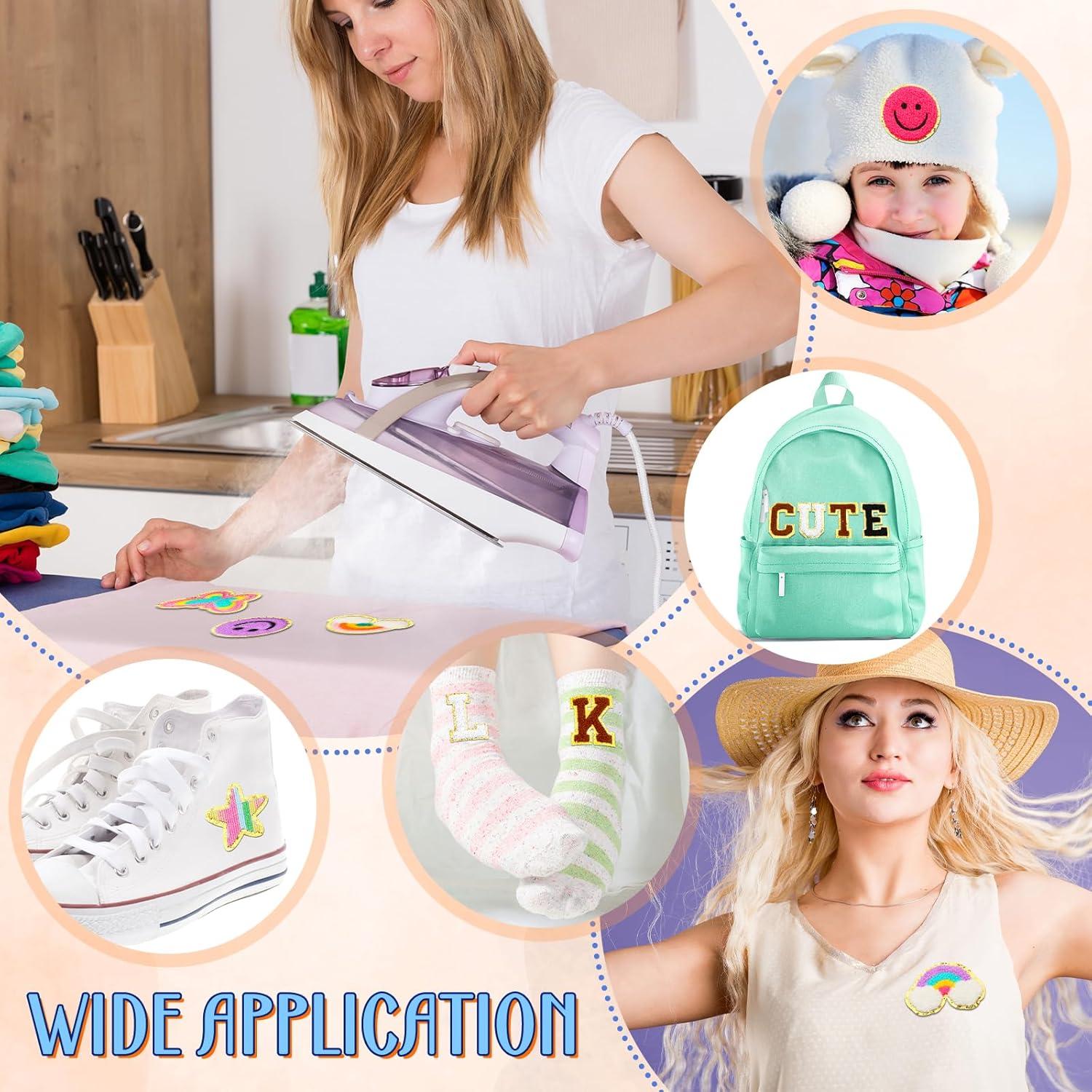 Yilloog 120 Pcs Parches Chenille Letras y Estrellas DIY