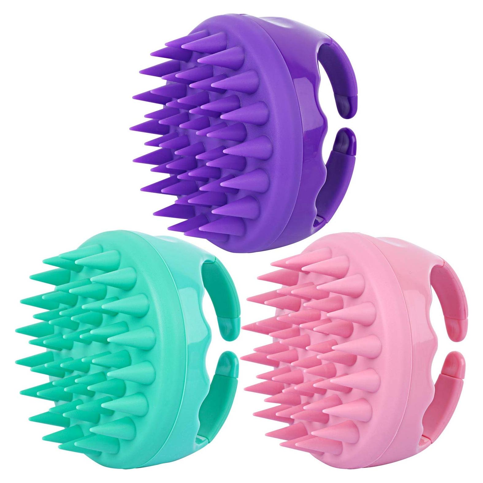 Cepillo de Champú Exfoliante BTYMS - 3 Pcs Silicona Multicolor