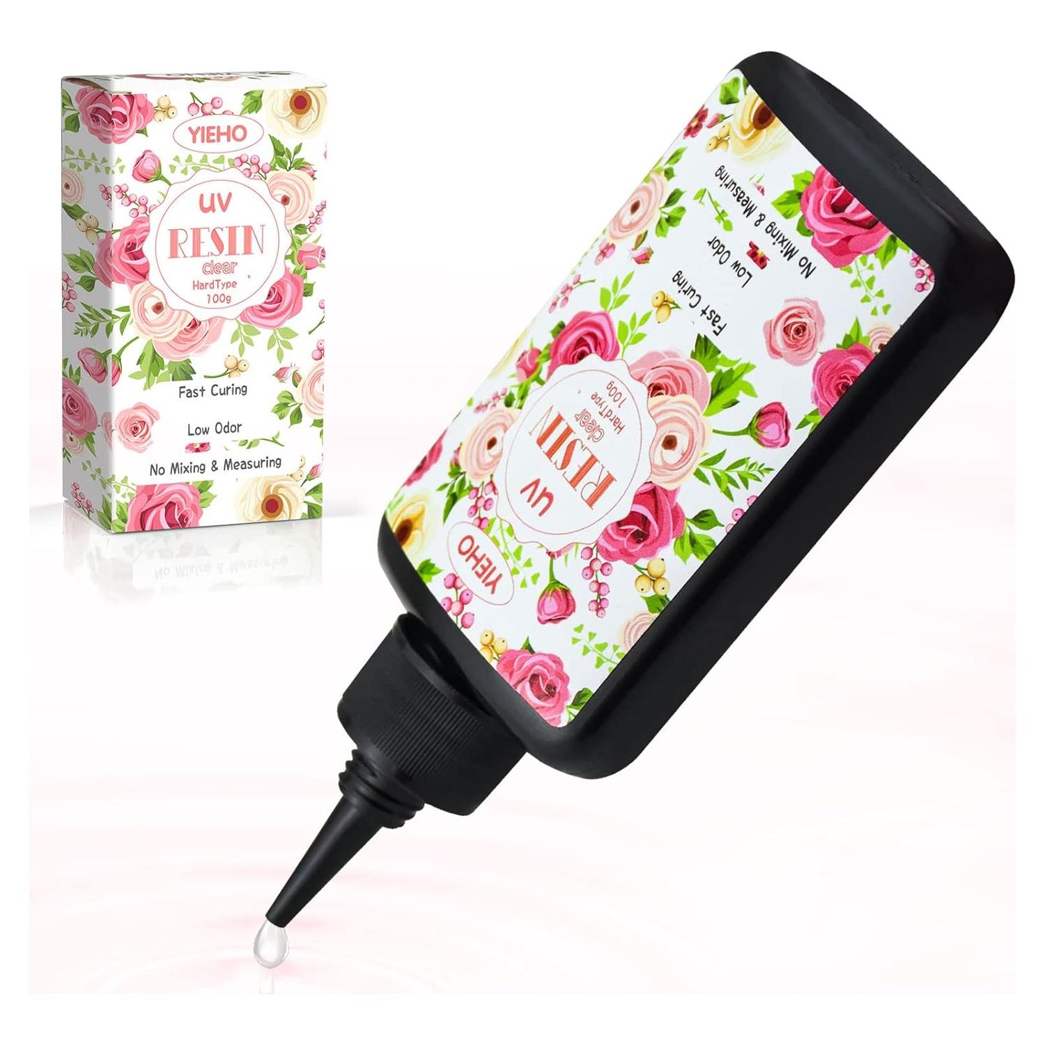 Resina Epóxica UV YIEHO 100g Kit Inicio Joyería Cristalina