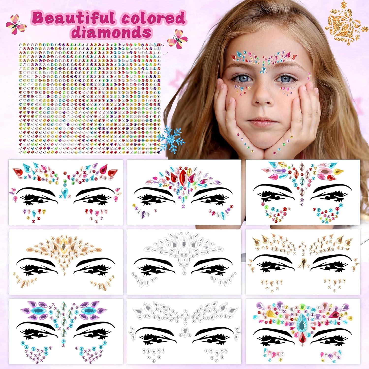Kit de Tatuajes Brillantes para Niños XiQiDianr - 24 Colores, 60 Calcomanías