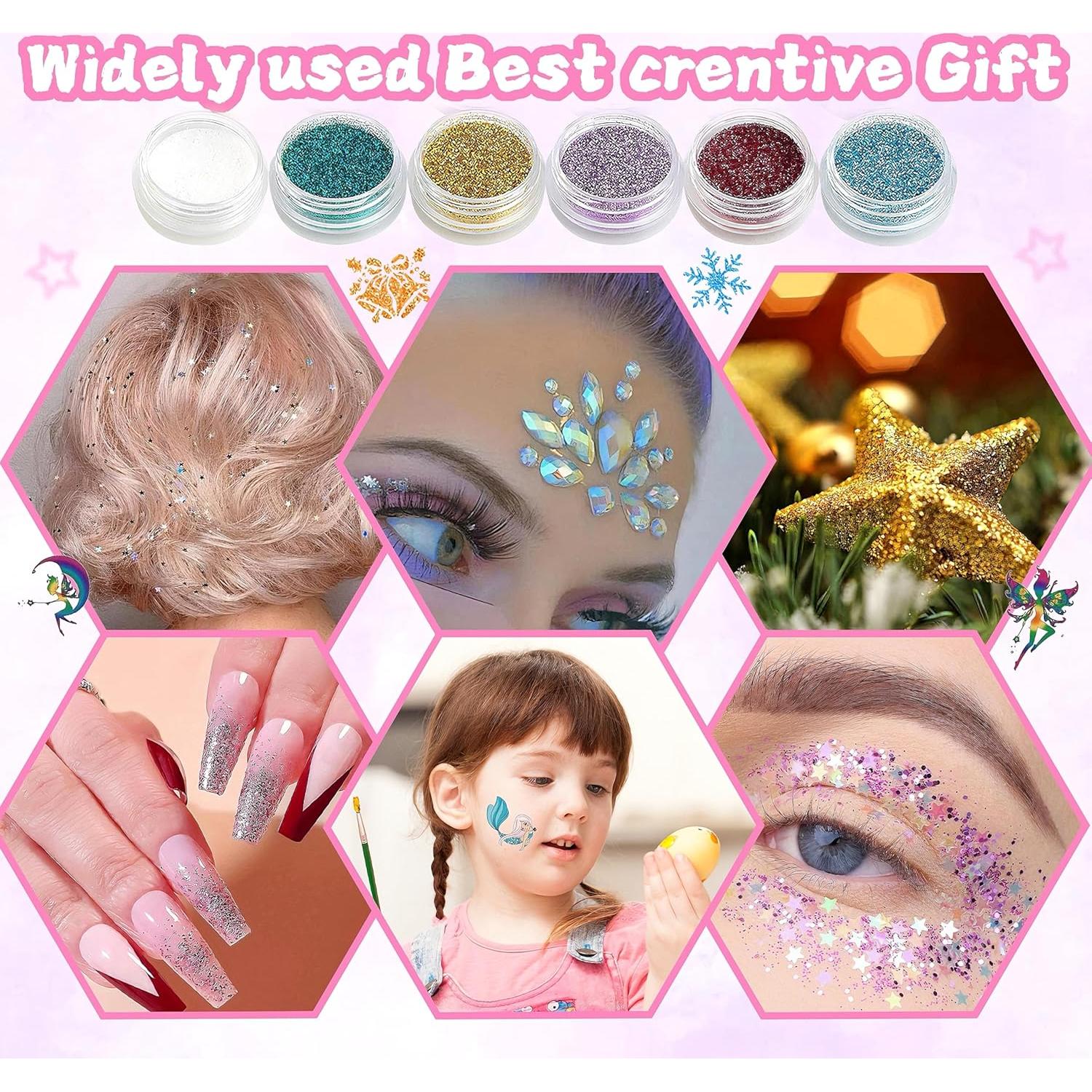 Kit de Tatuajes Brillantes para Niños XiQiDianr - 24 Colores, 60 Calcomanías