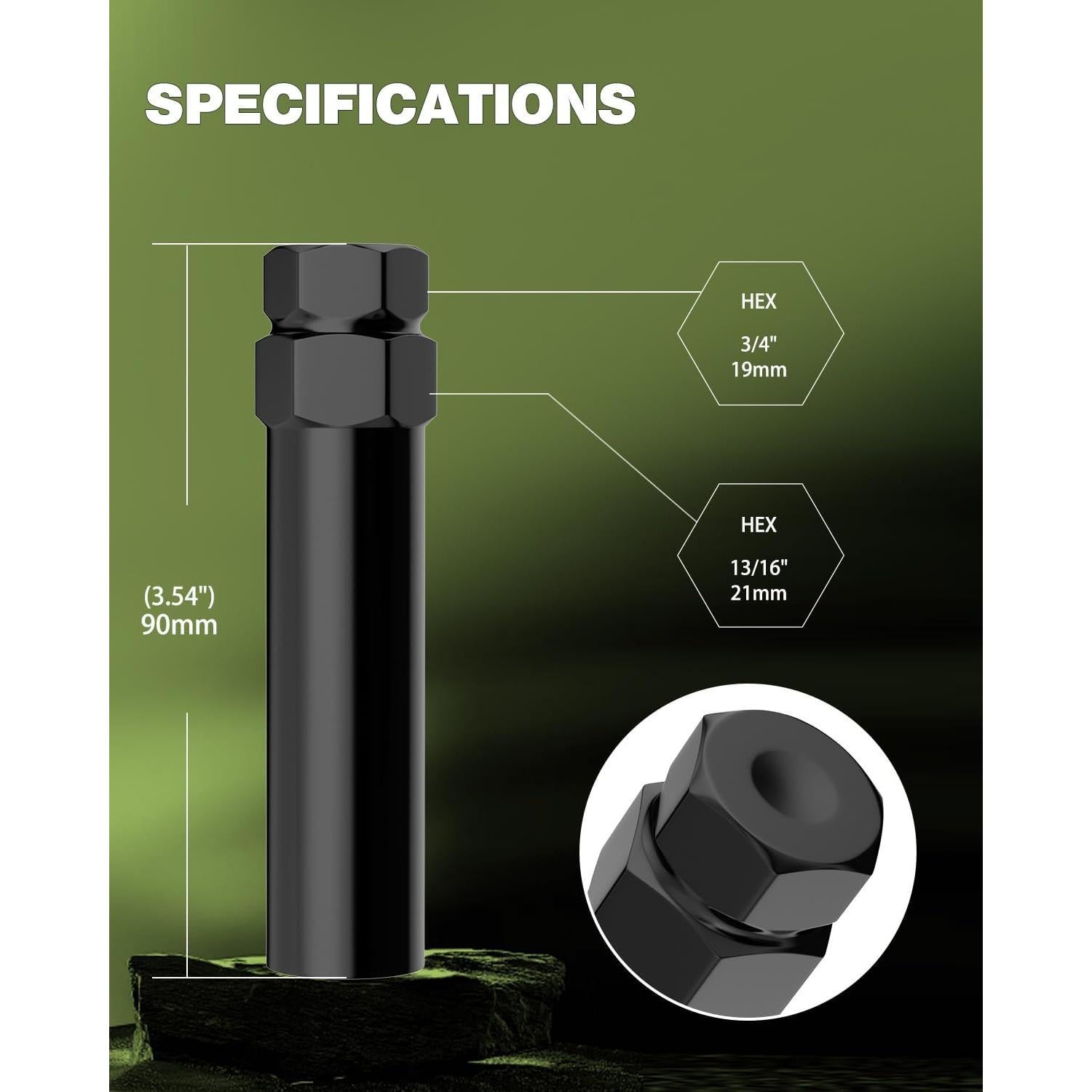 Llave de Tuerca 6 Spline GAsupply 90mm Acero Negro 1pc