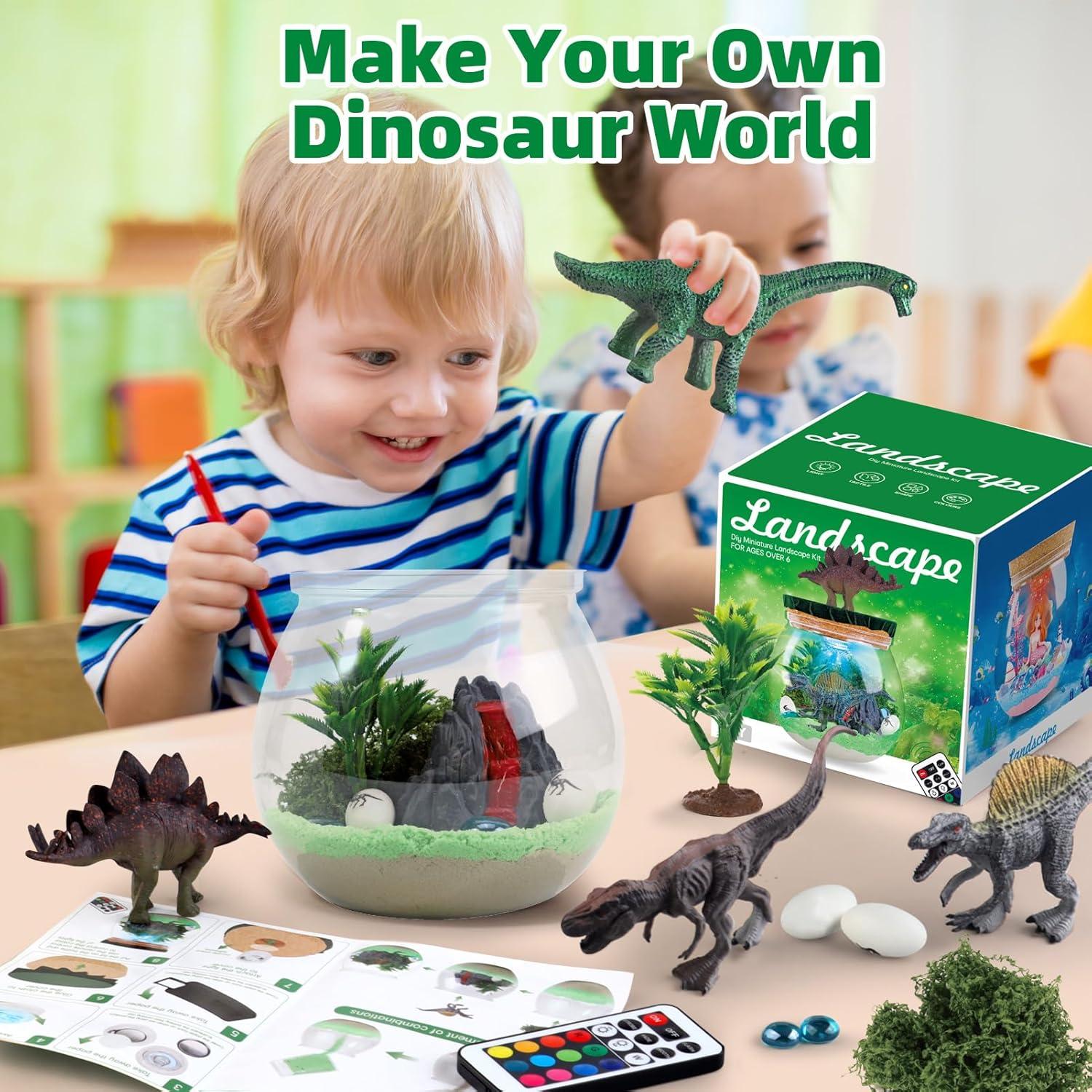 Kit de Terrario de Dinosaurios Woumserta para Niños 6-8 Años