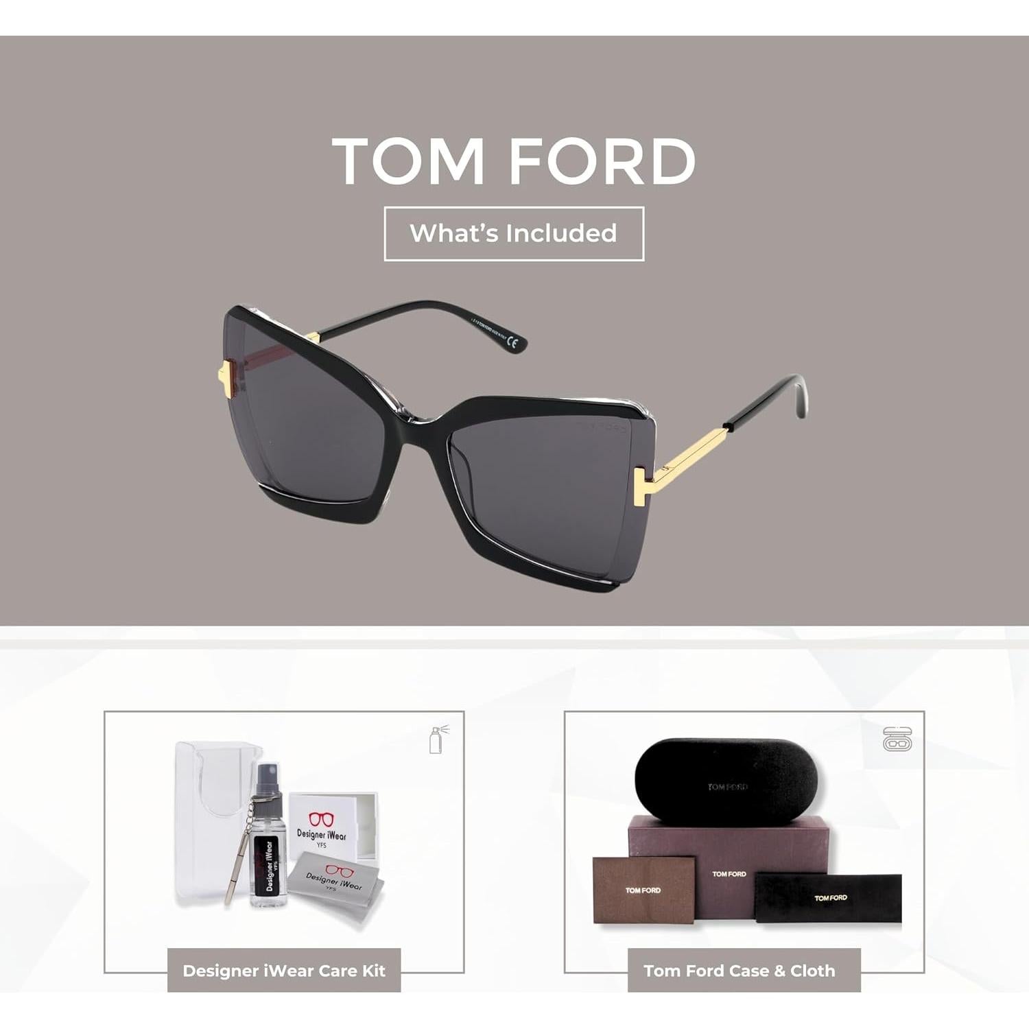 Gafas de sol cuadradas Tom Ford FT0766 Gia para mujeres con kit
