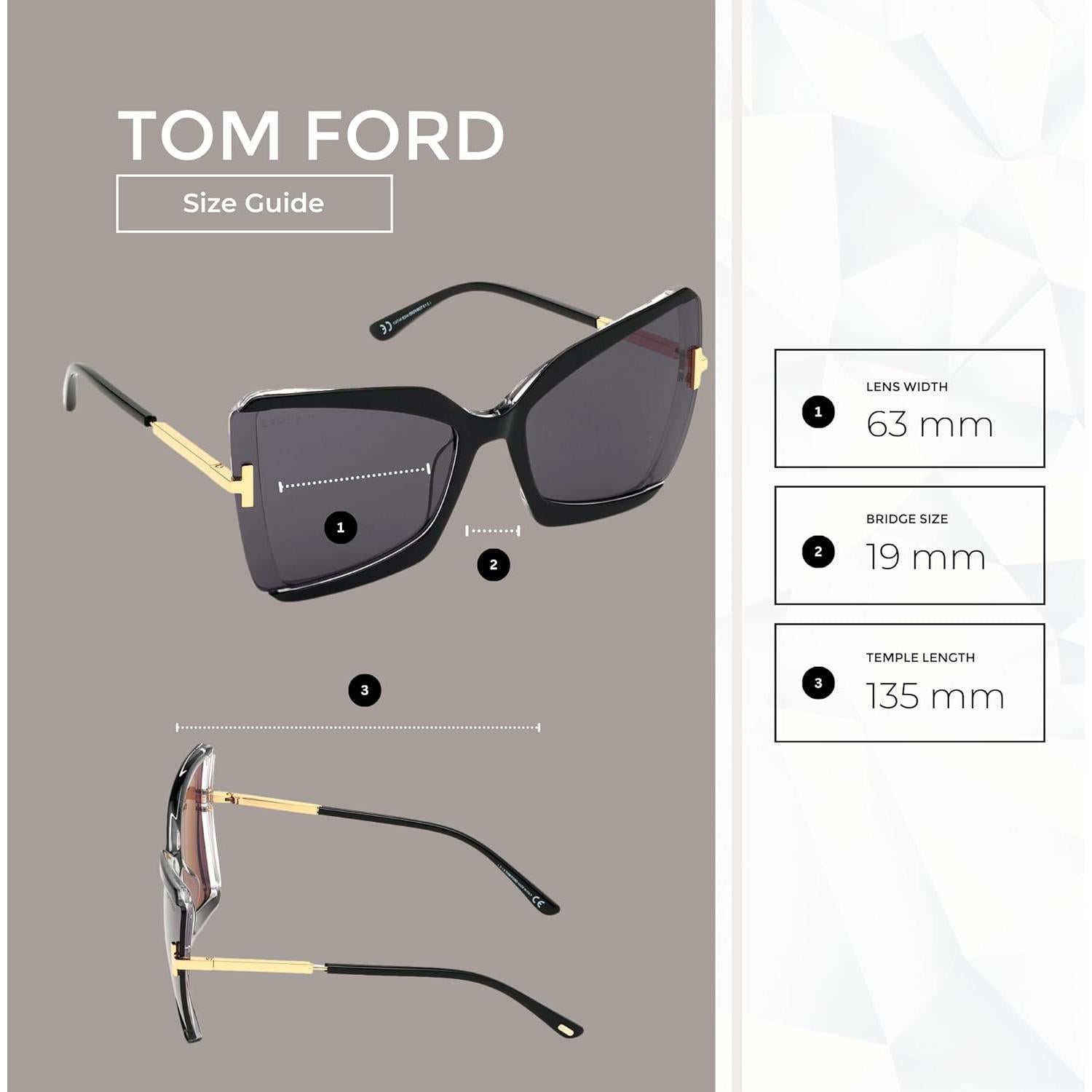 Gafas de sol cuadradas Tom Ford FT0766 Gia para mujeres con kit