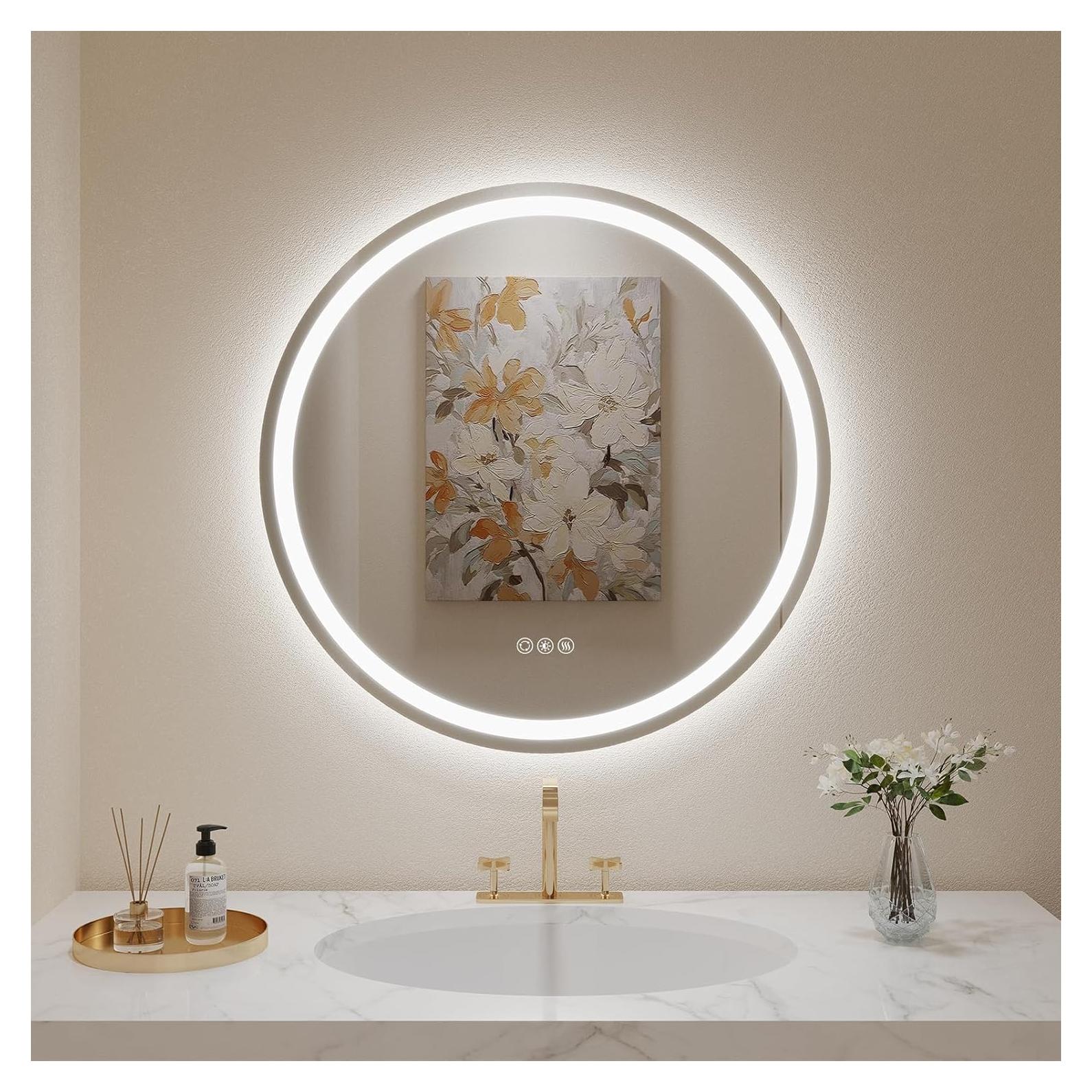 Espejo LED Redondo LOVESPEJO 61 cm Antivaho Regulable 3 Colores