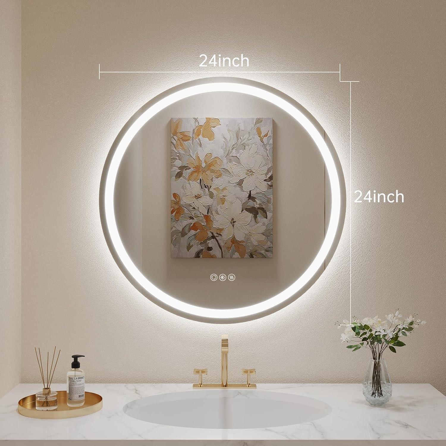 Espejo LED Redondo LOVESPEJO 61 cm Antivaho Regulable 3 Colores