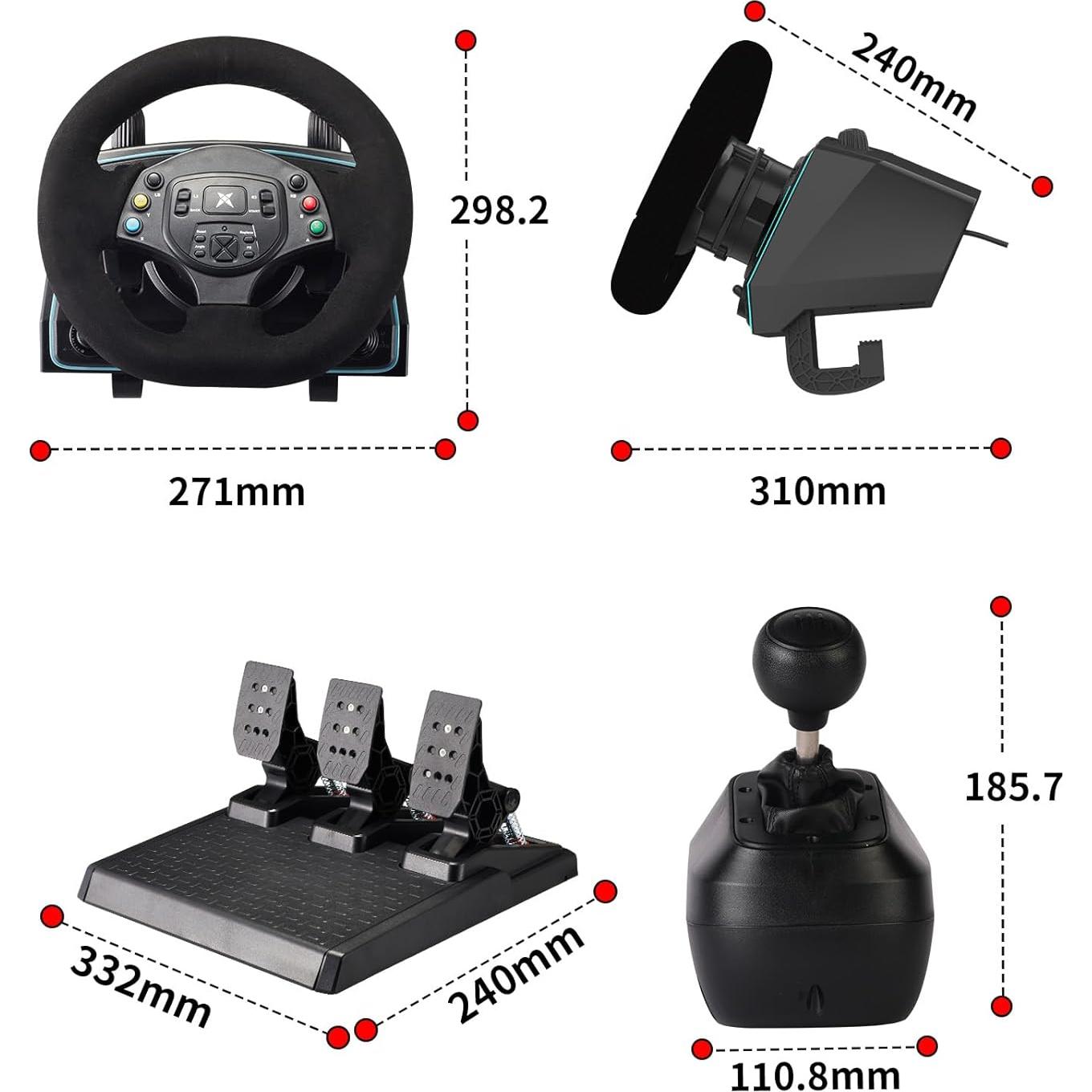 Volante de Juego DOYO 1080° con Pedales y Cambiador para PC/PS4/Xbox