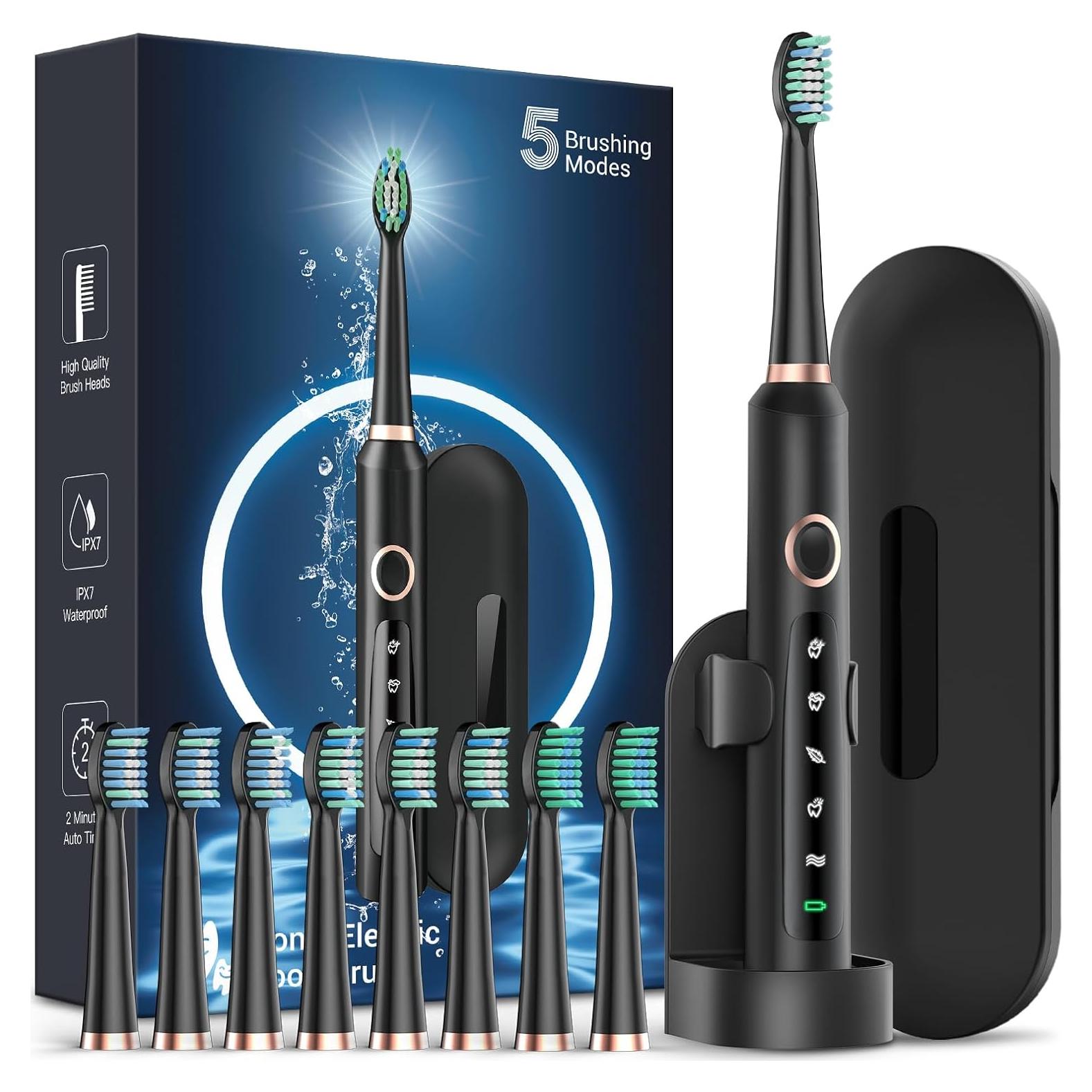 Cepillo de Dientes Eléctrico Sonic Rtauys M5 Recargable Negro