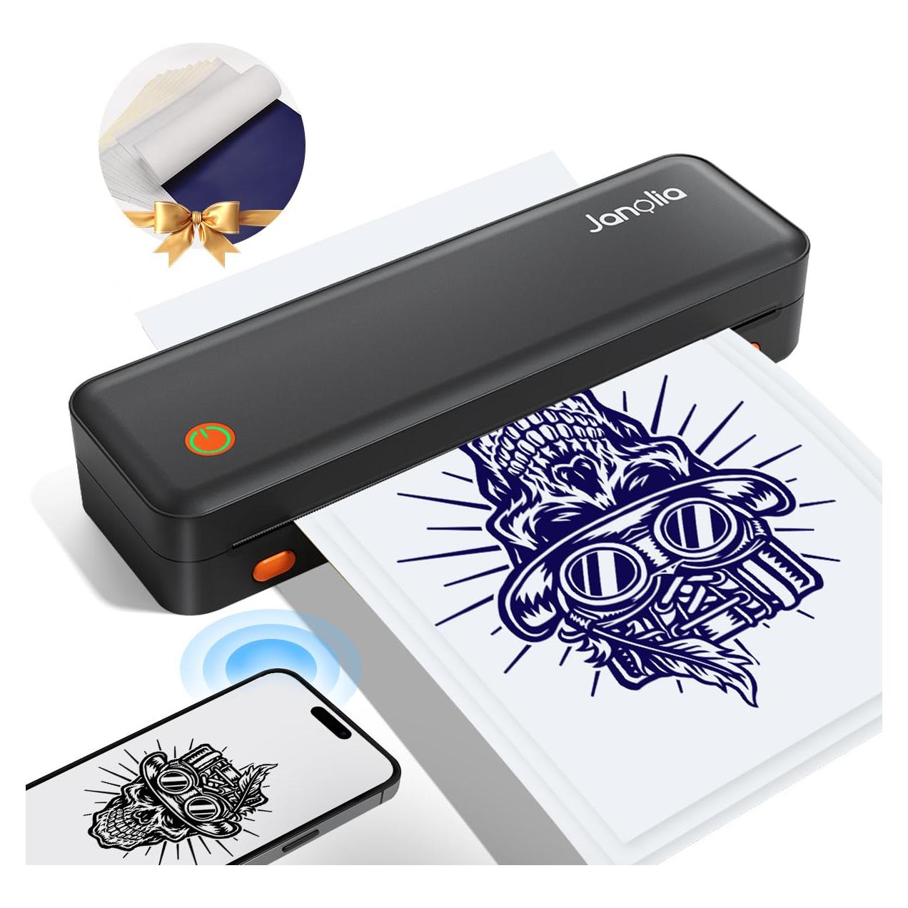 Impresora de Plantillas de Tatuajes Inalámbrica Janolia - Portátil 2.24"-8.5"