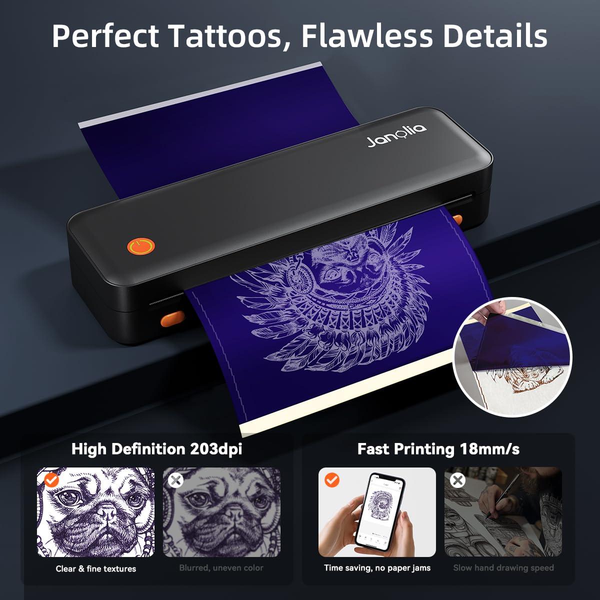 Impresora de Plantillas de Tatuajes Inalámbrica Janolia - Portátil 2.24"-8.5"