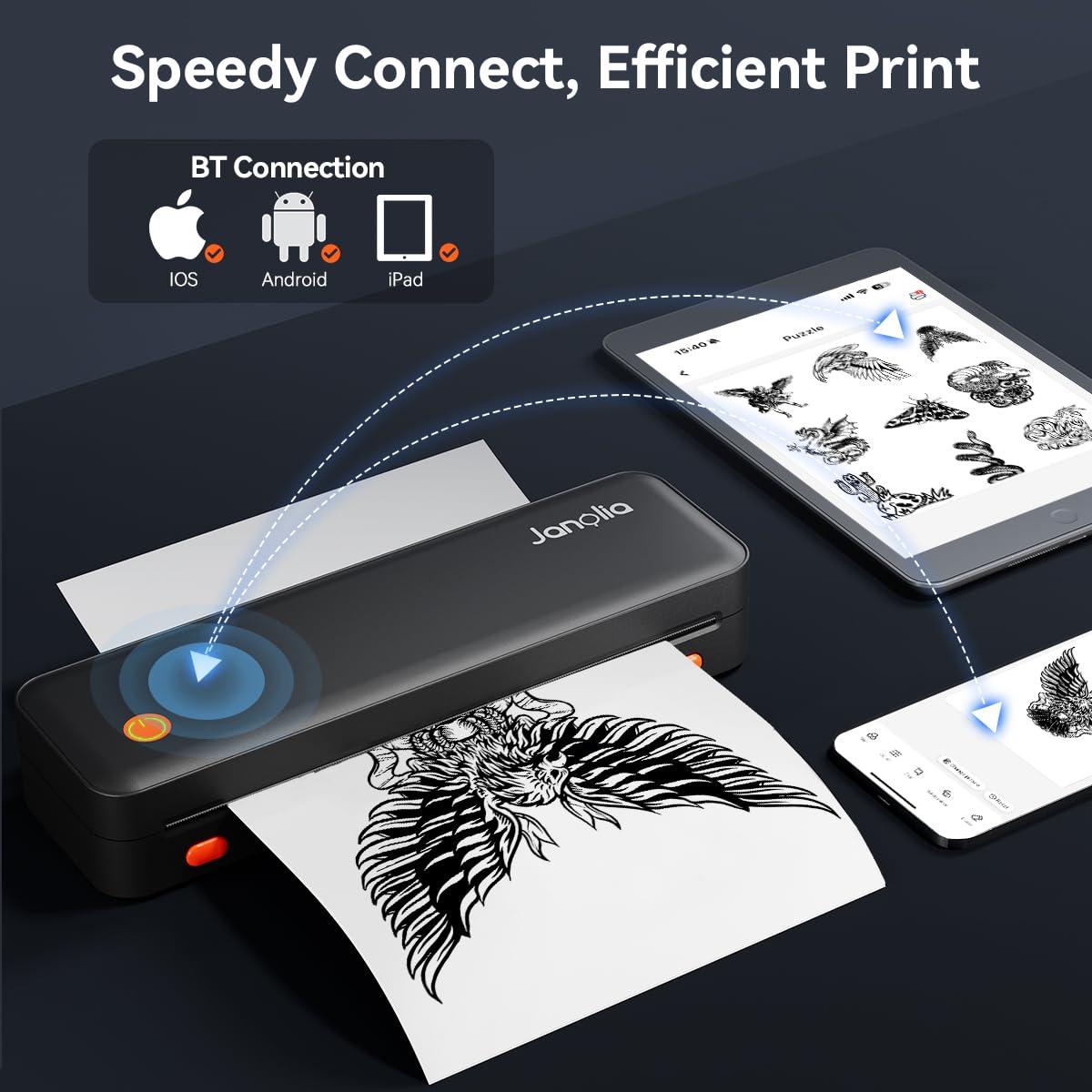 Impresora de Plantillas de Tatuajes Inalámbrica Janolia - Portátil 2.24"-8.5"