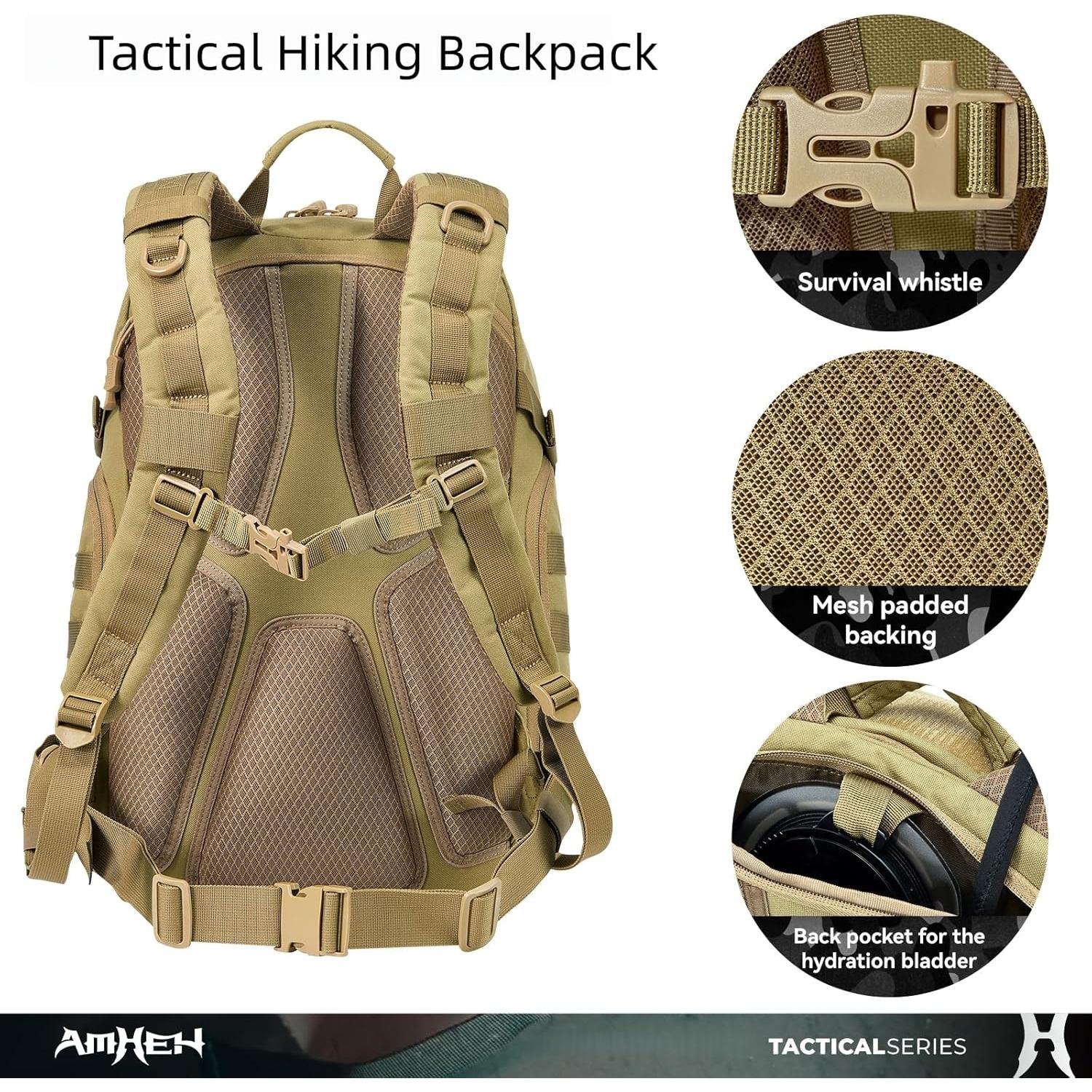 Mochila Táctica Militar AMHEH 32L Resistente para Laptop 17"