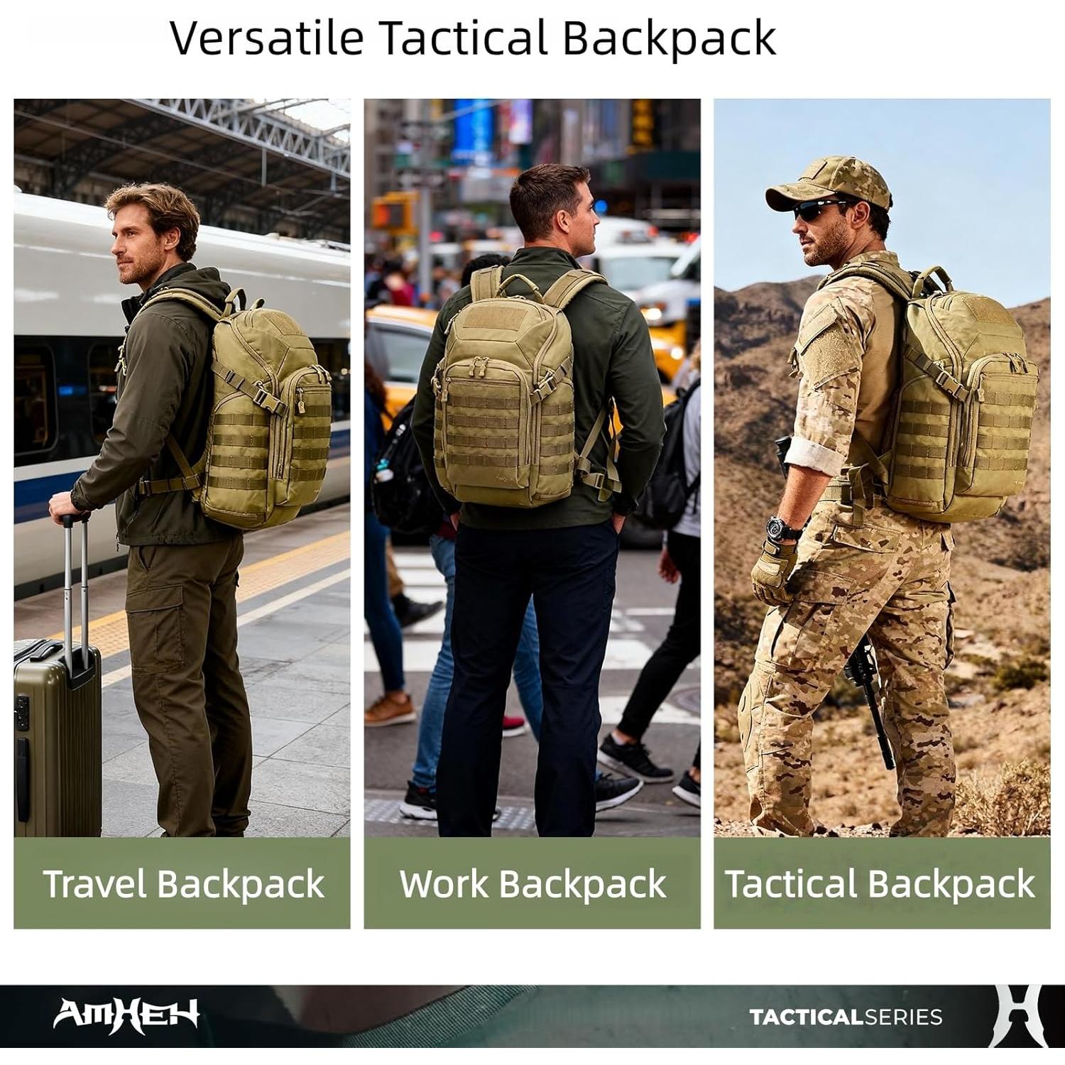 Mochila Táctica Militar AMHEH 32L Resistente para Laptop 17"