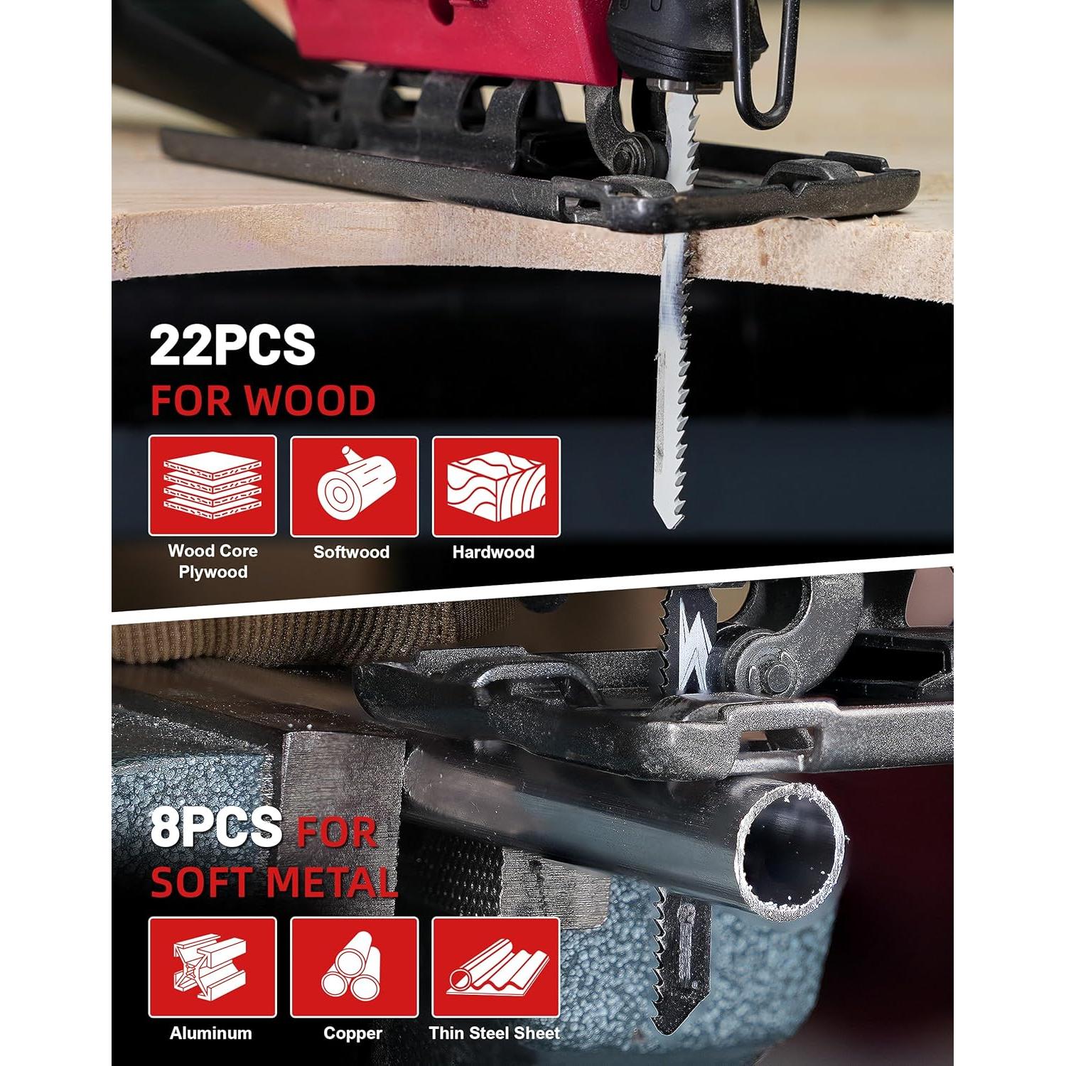 Juego de Hojas de Sierra de Calar EZARC 30 Piezas con Estuche