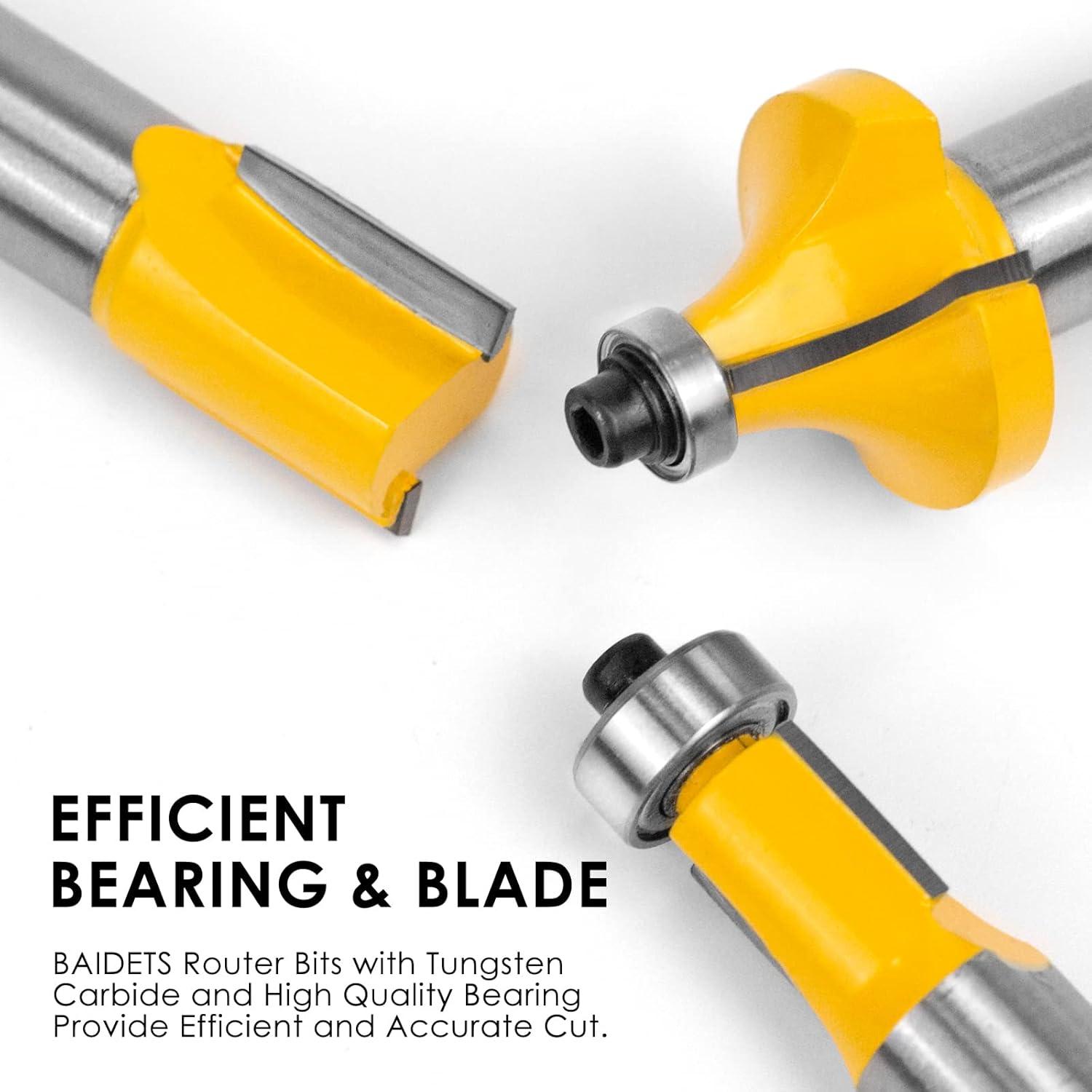 Juego de Brocas para Router BAIDETS 12 Piezas 1/2" Vástago