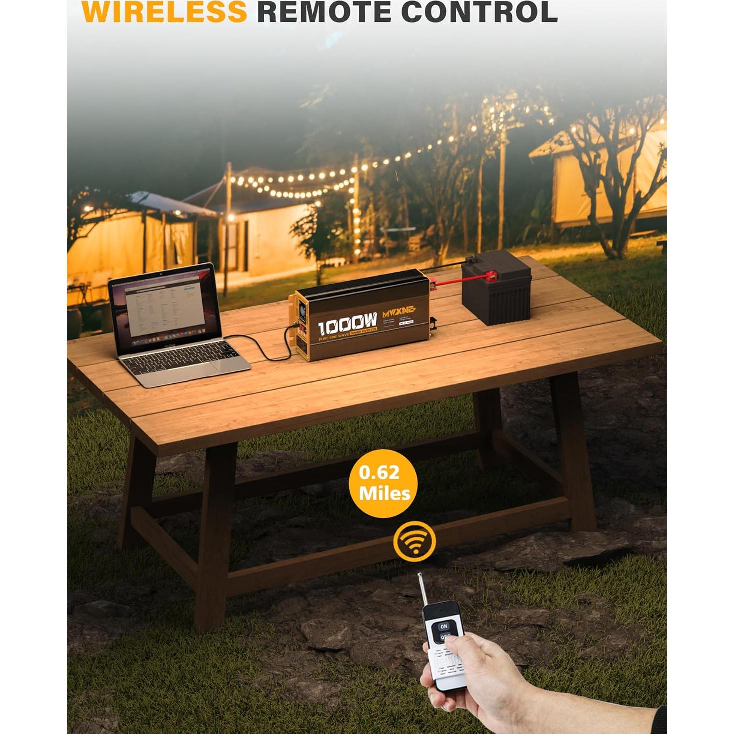 Inversor de Onda Sinusoidal Pura 1000W 12V MWXNE con USB