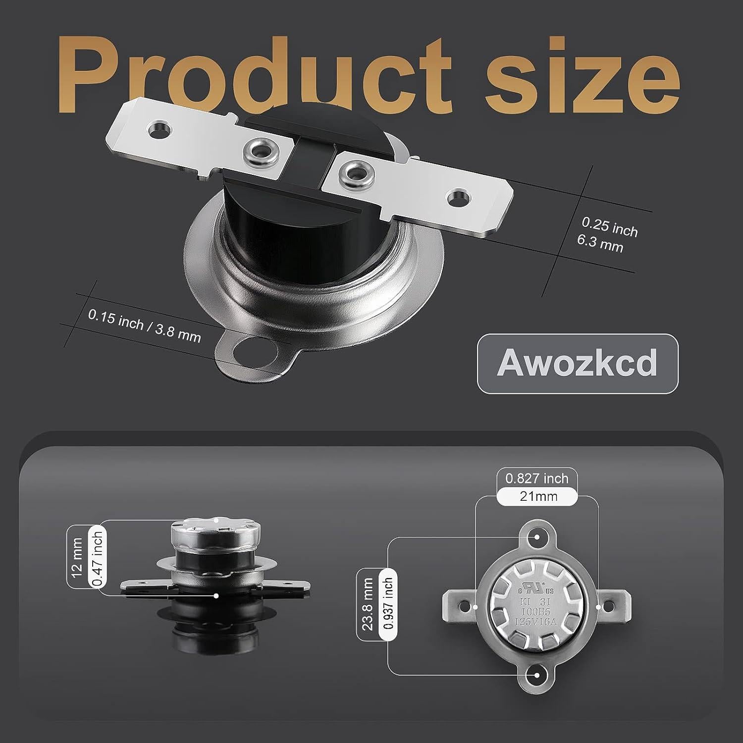 Interruptor Termostático KSD301 Awozkcd 125V 16A 2 Pcs