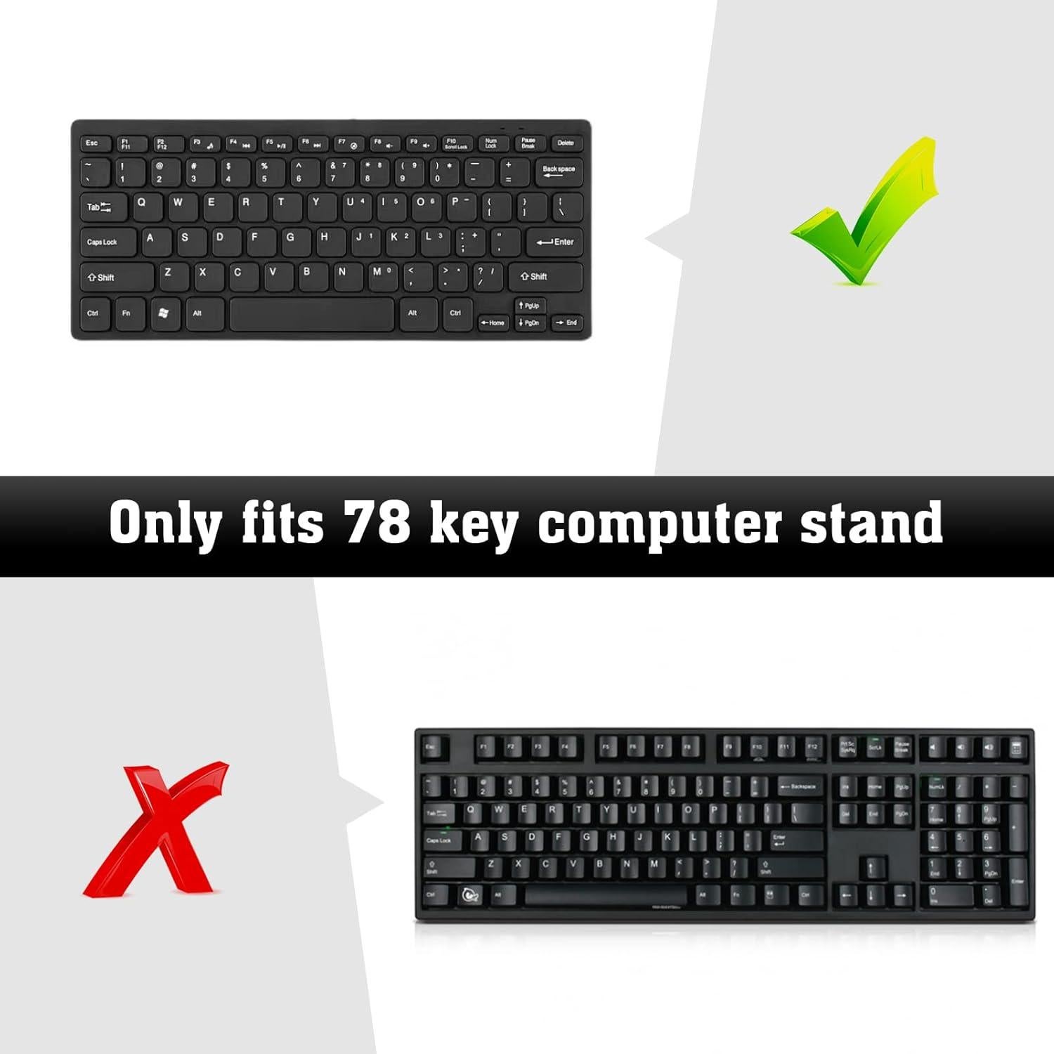 Soporte de Teclado Acrílico Richboom Compacto 30 cm con Silicona