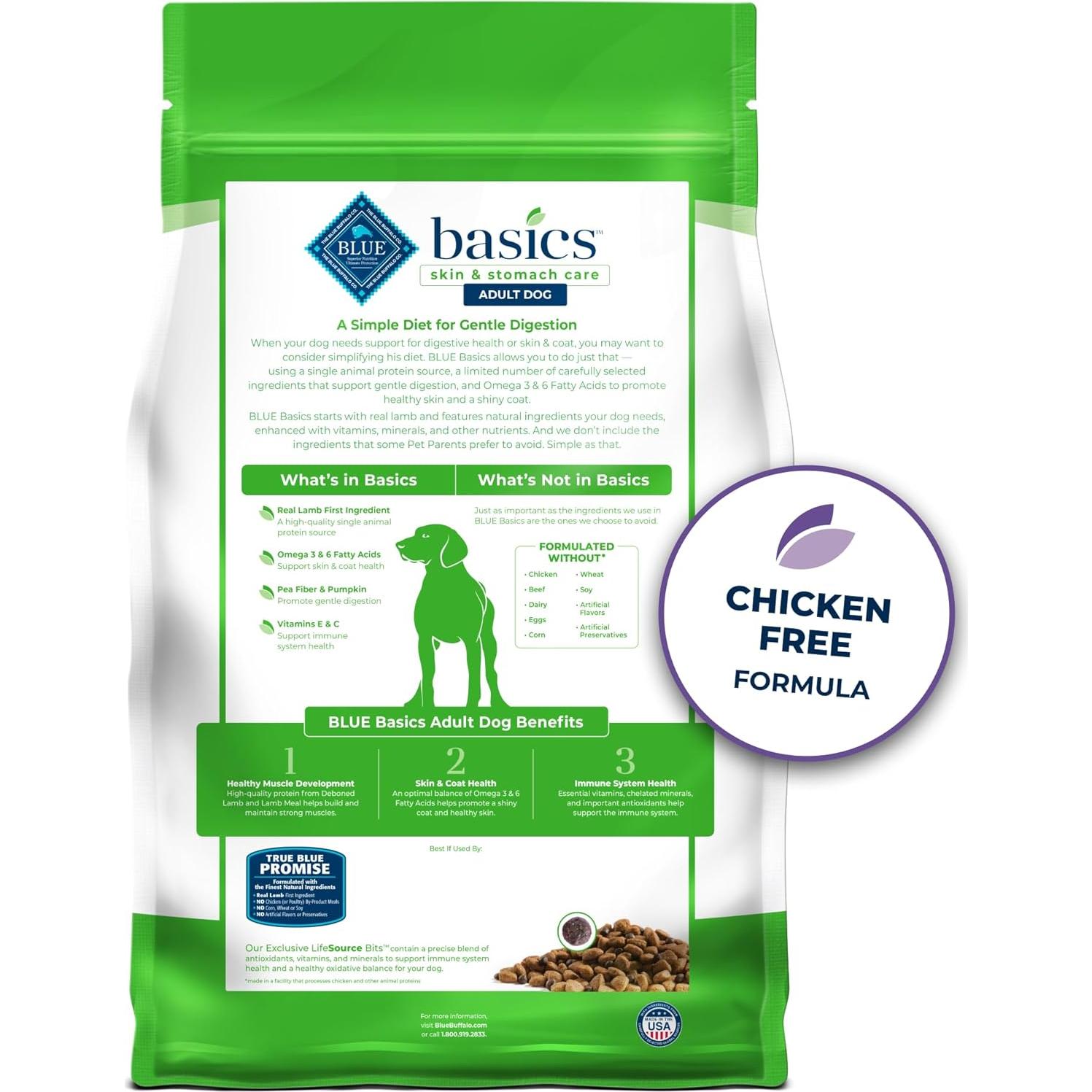 Comida Seca para Perros Blue Buffalo Basics 1.81 kg Cordero y Papa