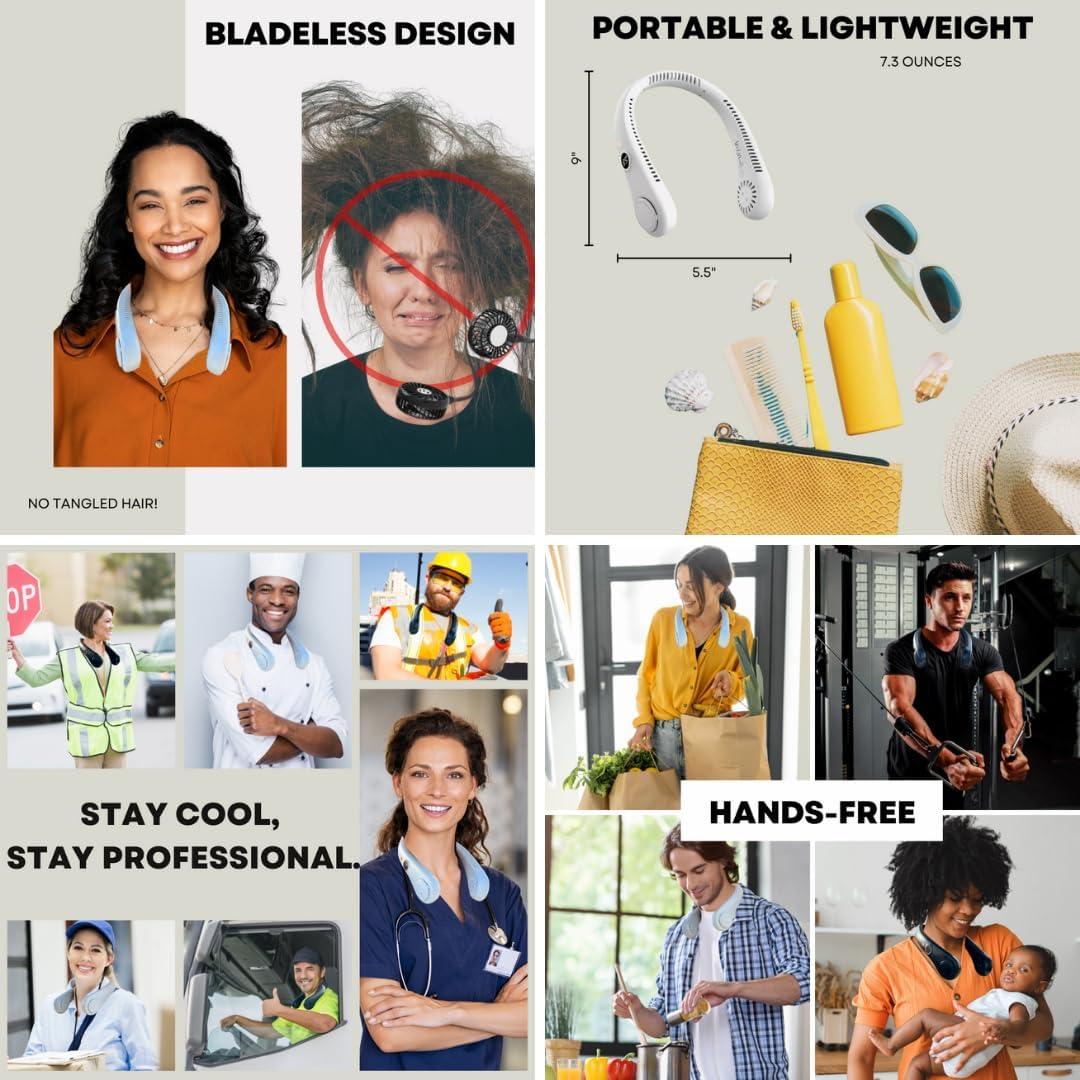 Ventilador de Cuello AireLux BZK 5 Velocidades Recargable USB