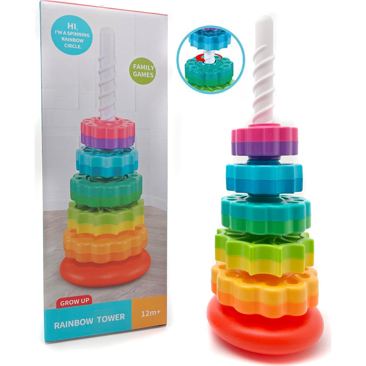 Juguete Apilable Giratorio LUCKFUTURE para Bebés 1-3 Años