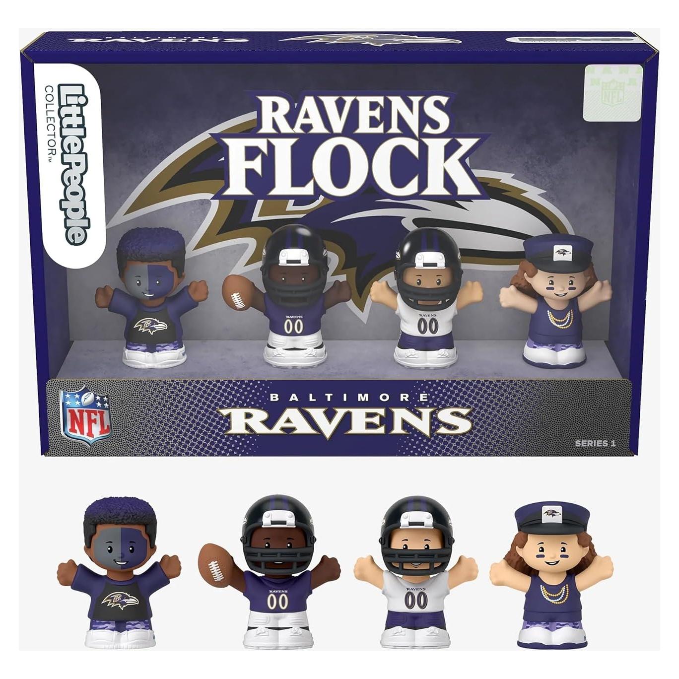 Conjunto Coleccionable de Figuras NFL Little People Ravens - 4 Piezas
