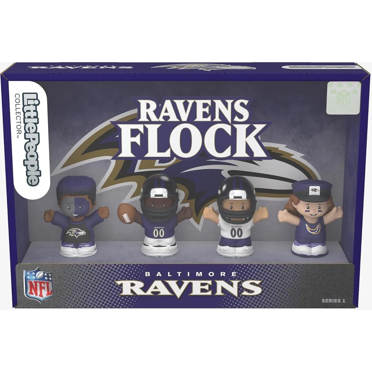 Conjunto Coleccionable de Figuras NFL Little People Ravens - 4 Piezas