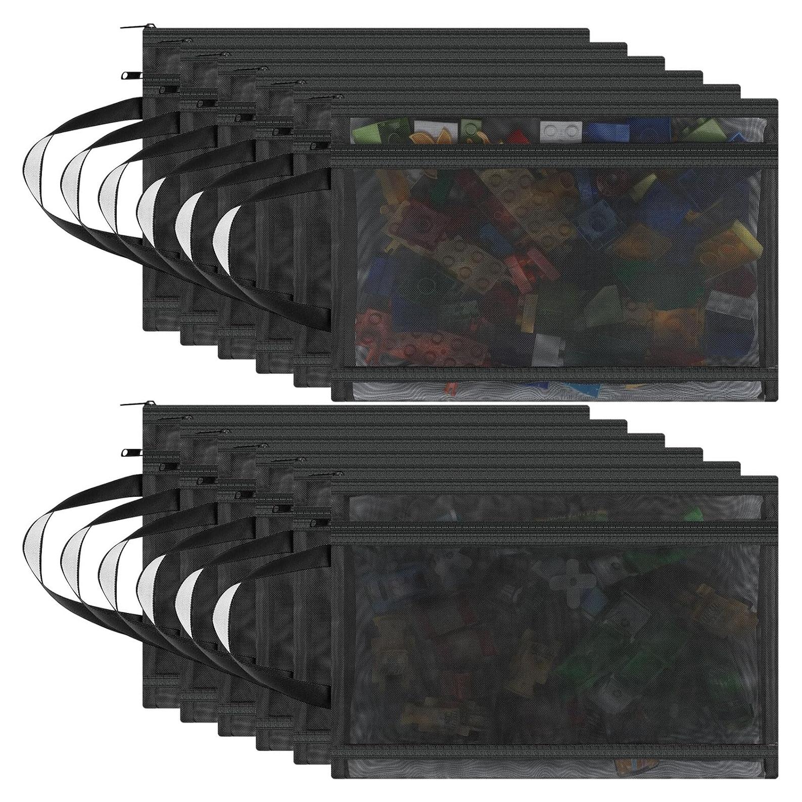 12 Bolsas de Cremallera de Malla Kolldenn 35x25cm Negro