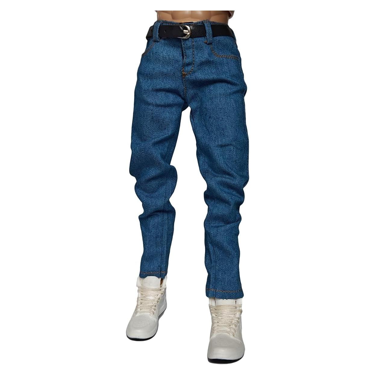 Jeans Clásicos con Cinturón Panchitalk para Figuras 1/6