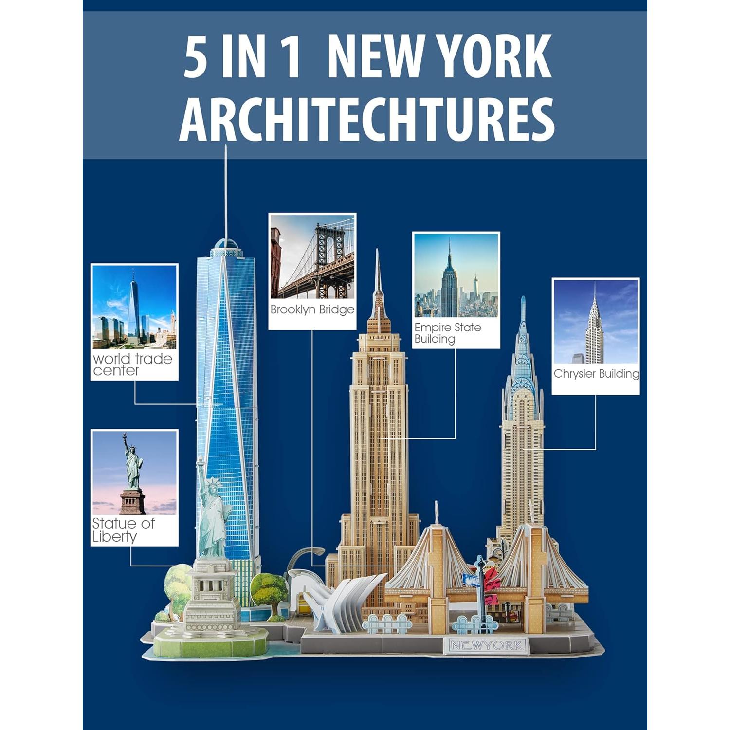 Rompecabezas 3D CubicFun Nueva York para Niños +8 Años