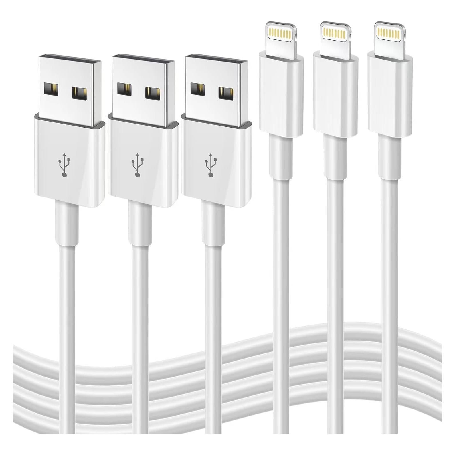 Cable Lightning a USB DFLASH 3 Unidades 3FT Carga Rápida MFi