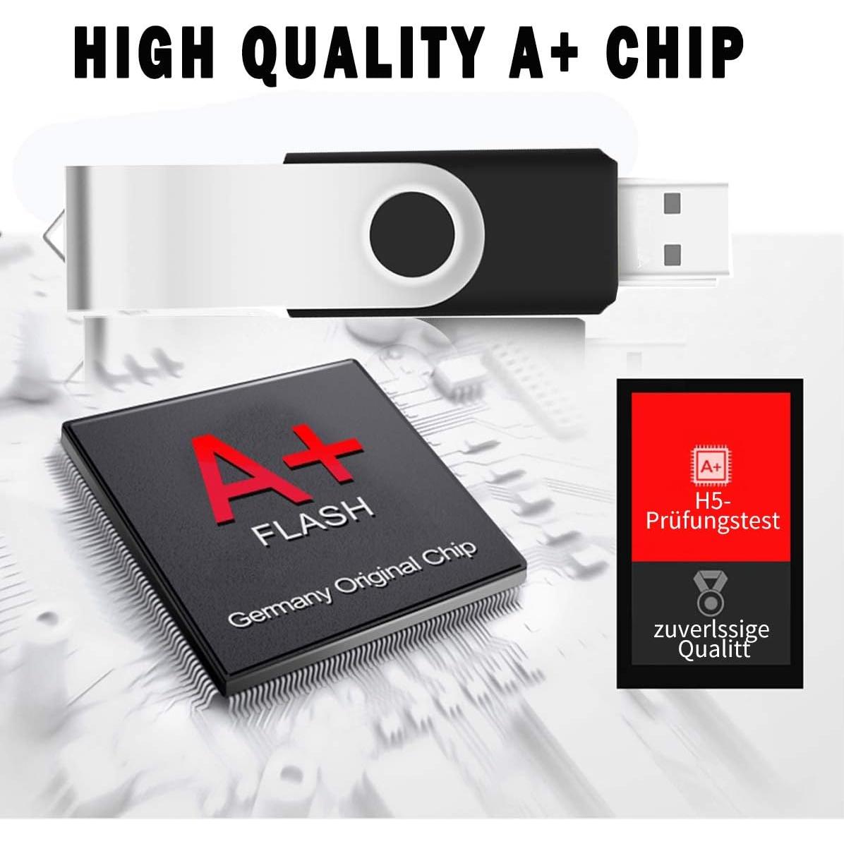 3 Unidades USB 2.0 1GB EASTBULL Flash Drive Metal Negro