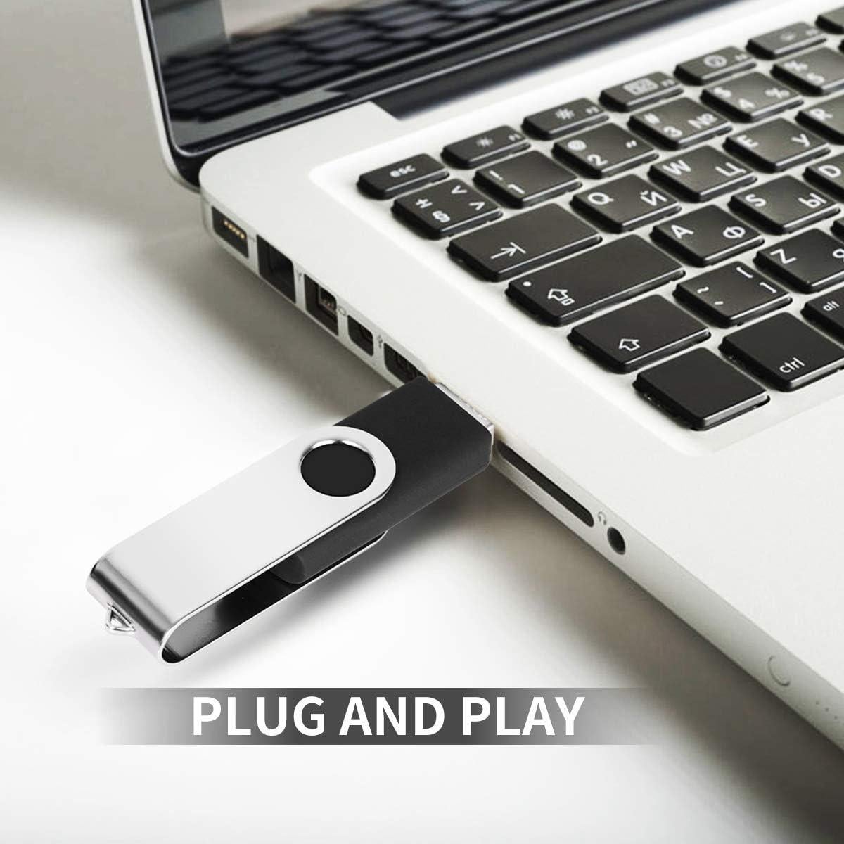 3 Unidades USB 2.0 1GB EASTBULL Flash Drive Metal Negro