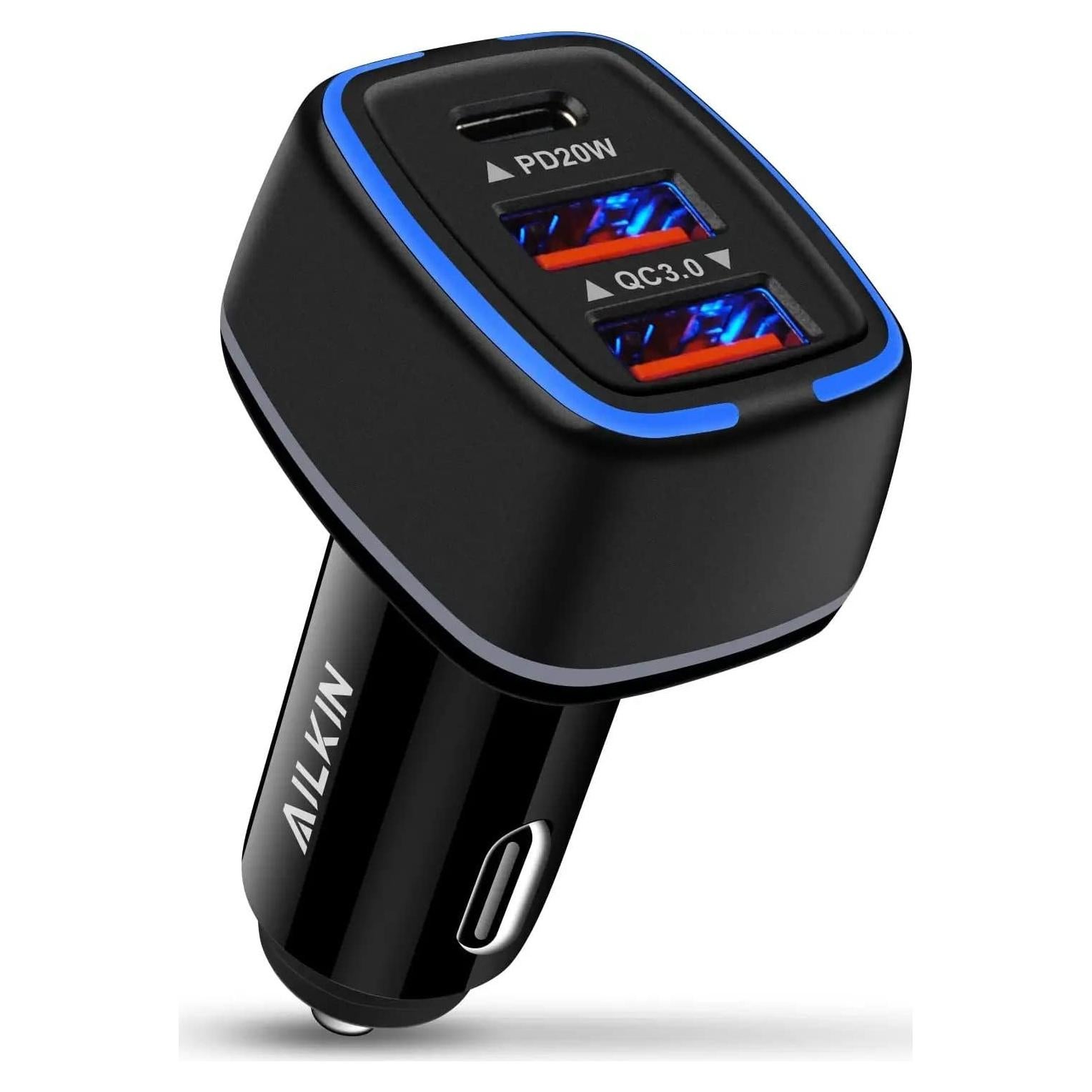 Cargador de Coche Ailkin 56W PD USB C Triple Puerto