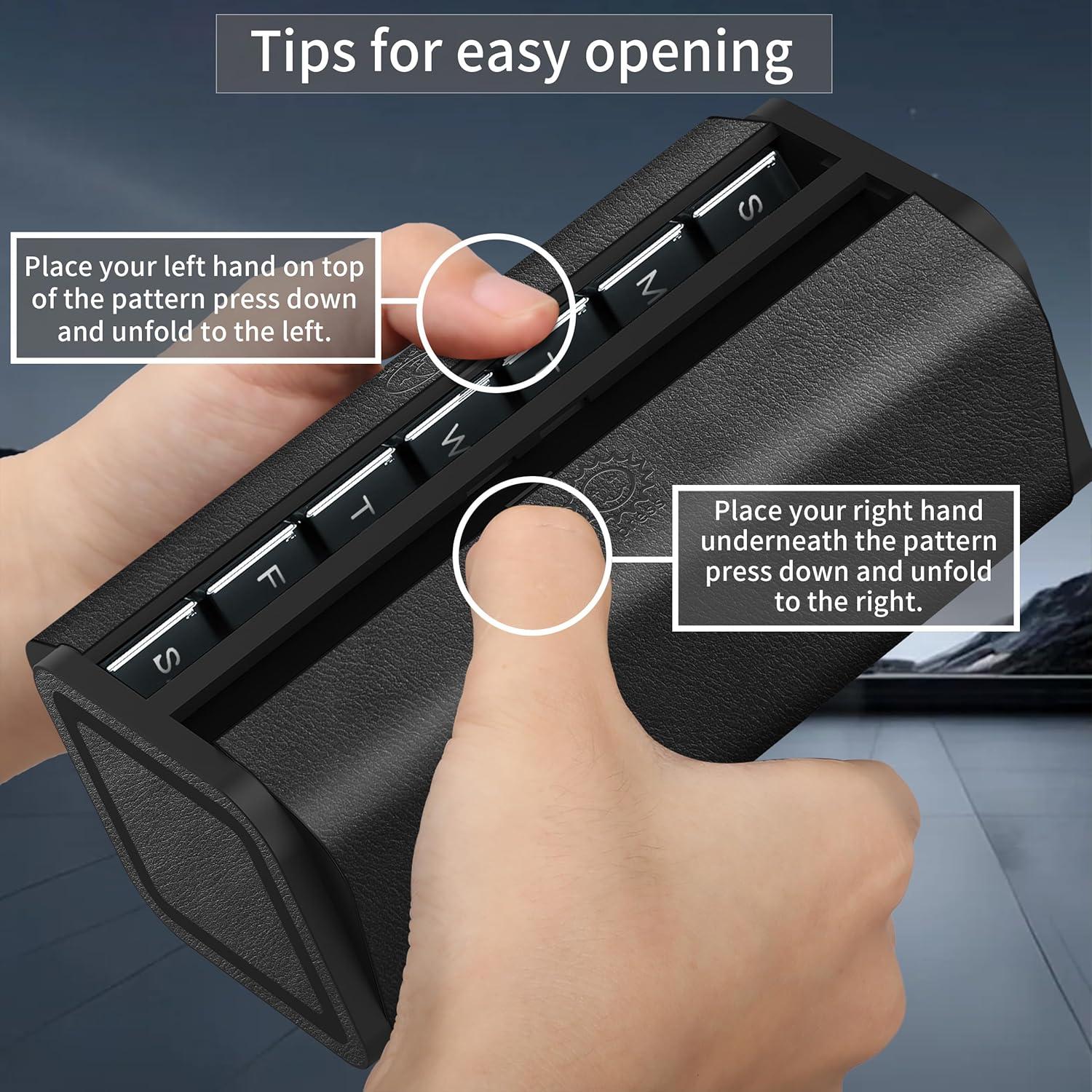 Organizador de Pastillas TALVOLC 7 Días AM PM Negro