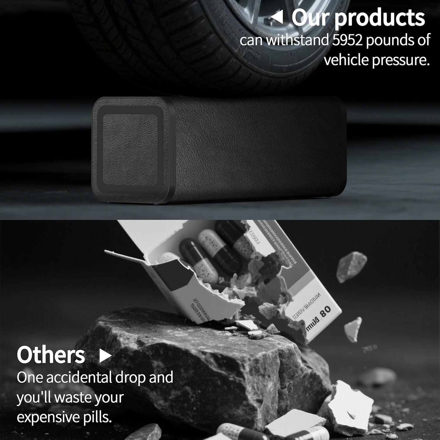 Organizador de Pastillas TALVOLC 7 Días AM PM Negro