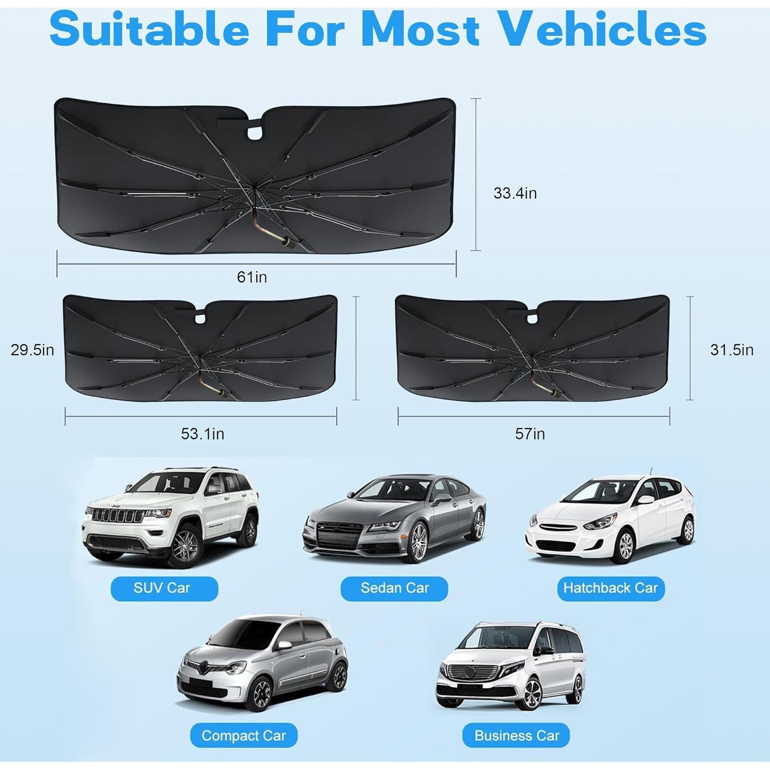 Sombrilla para Parabrisas Genérico Plegable 135x75 cm