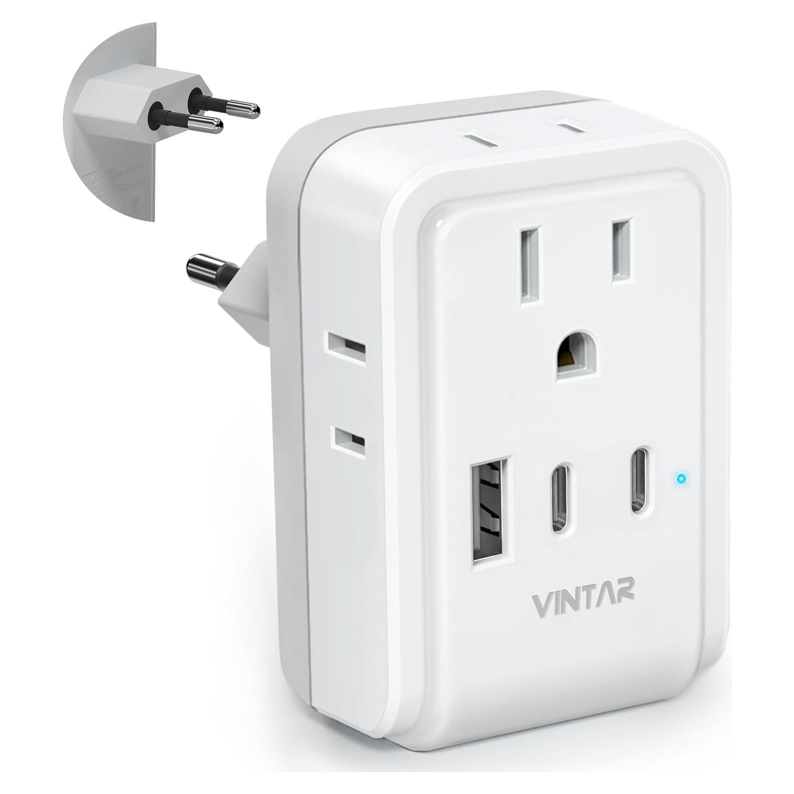 Adaptador de Enchufe de Viaje VINTAR Tipo C 7 en 1 Europeo
