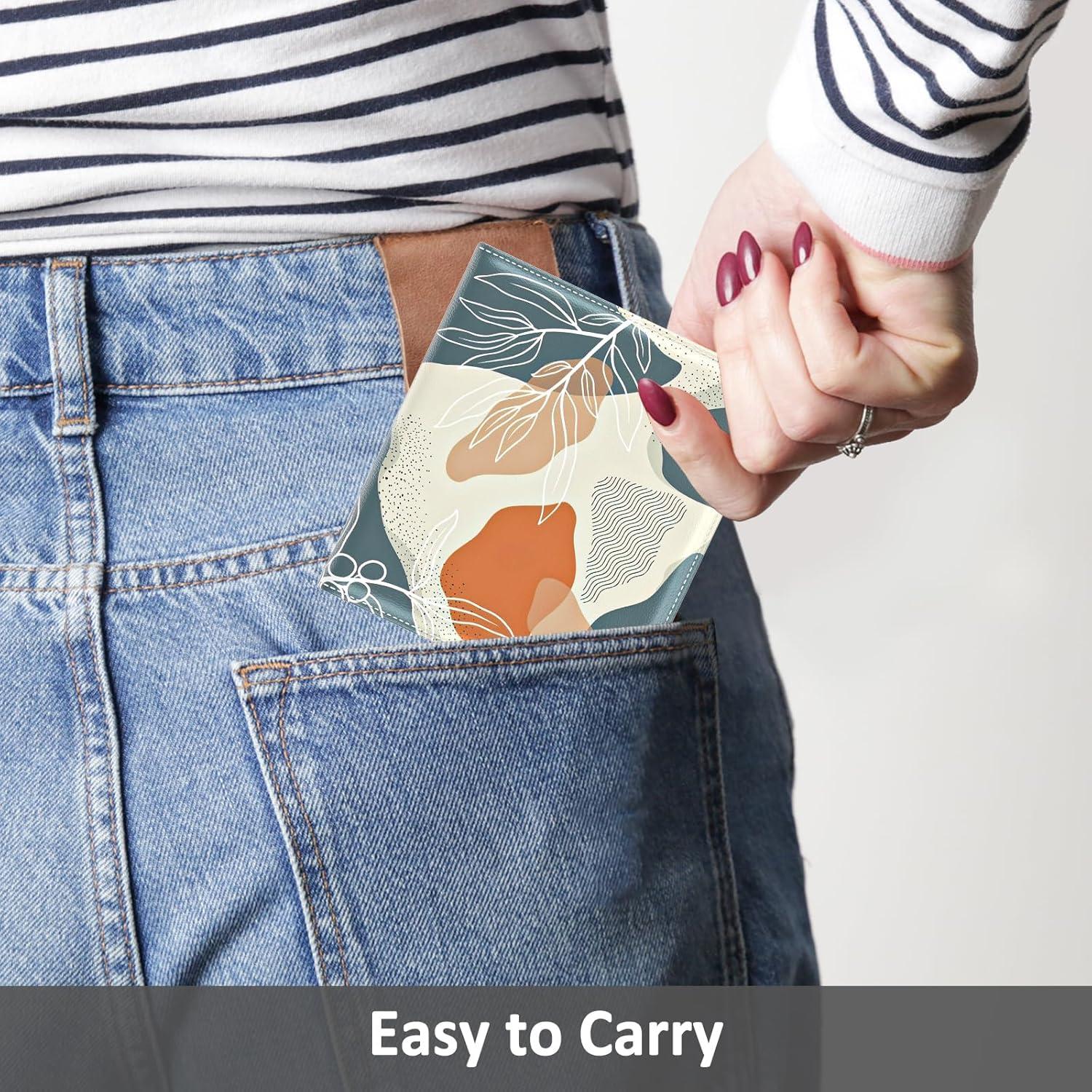 Billetera RFID Compacta Nipichsha para Mujeres - Hoja Boho Abstracta