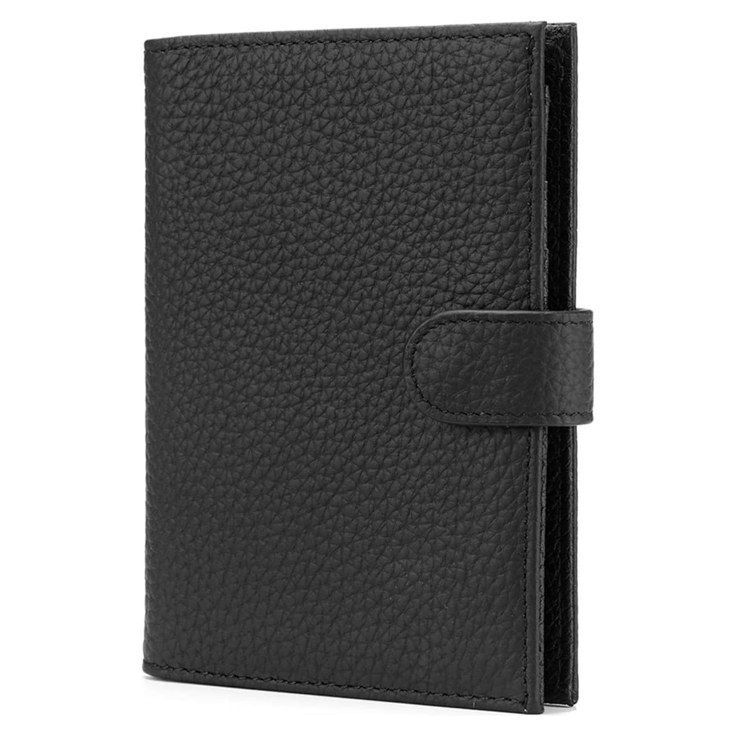 Portafolios Slim RFID Karmiir Negro - Cartera de Pasaporte Compacta